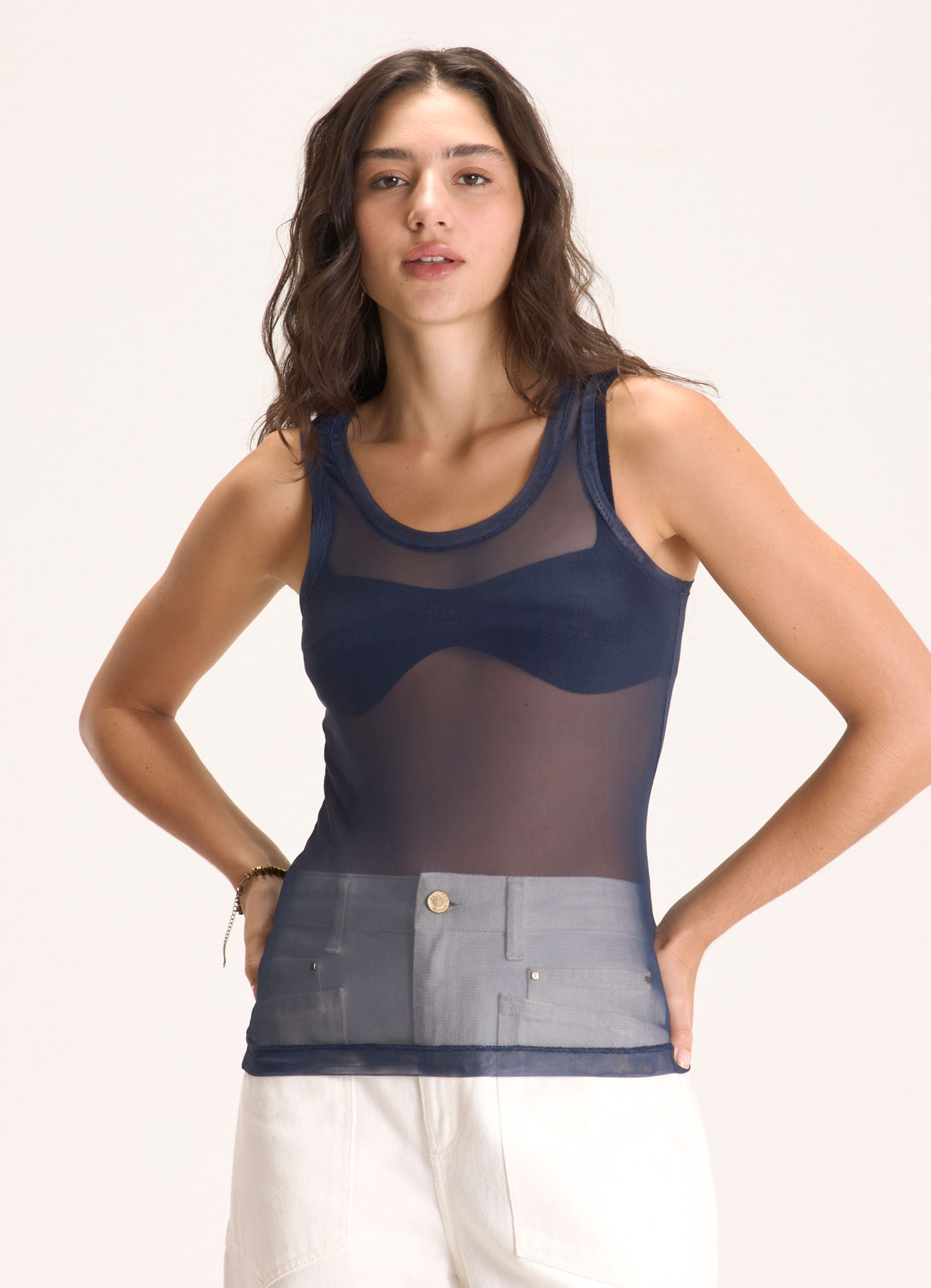 Regata tule lab azul marinho