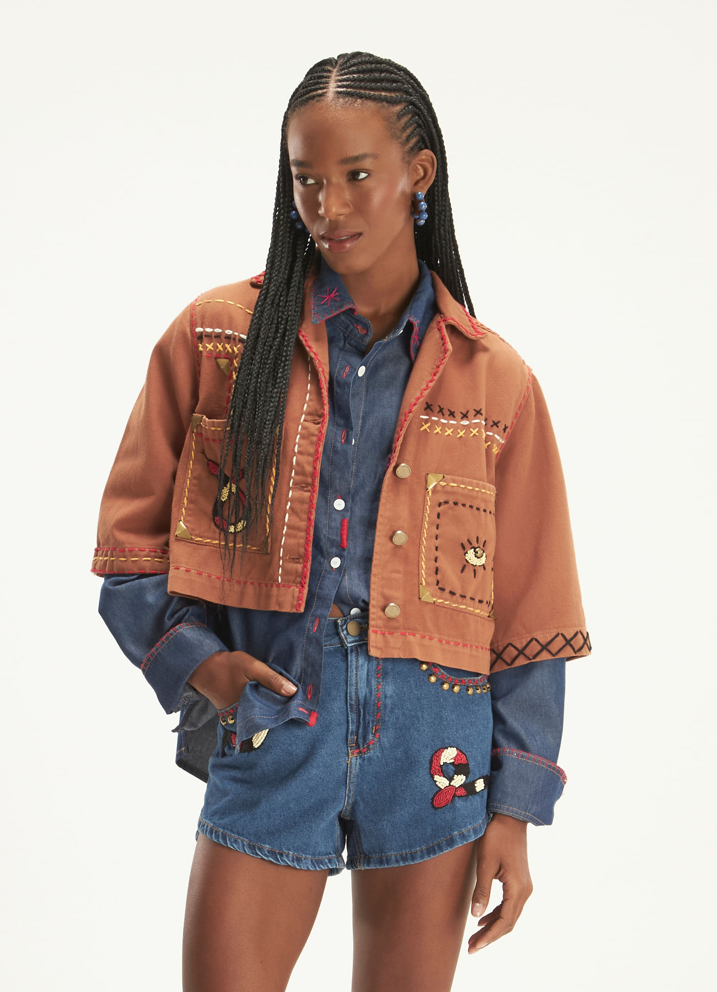 Camisa sarja capeto marrom