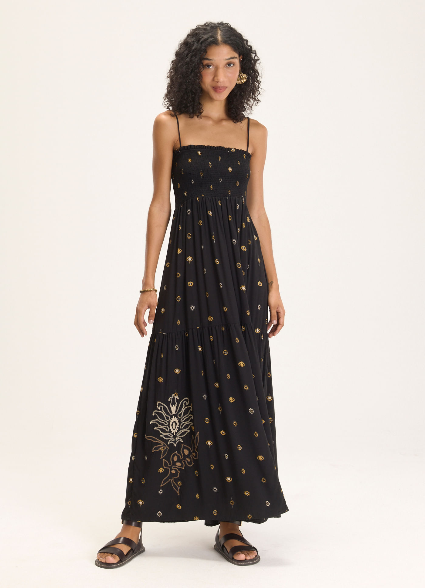 Vestido alça estampado visão