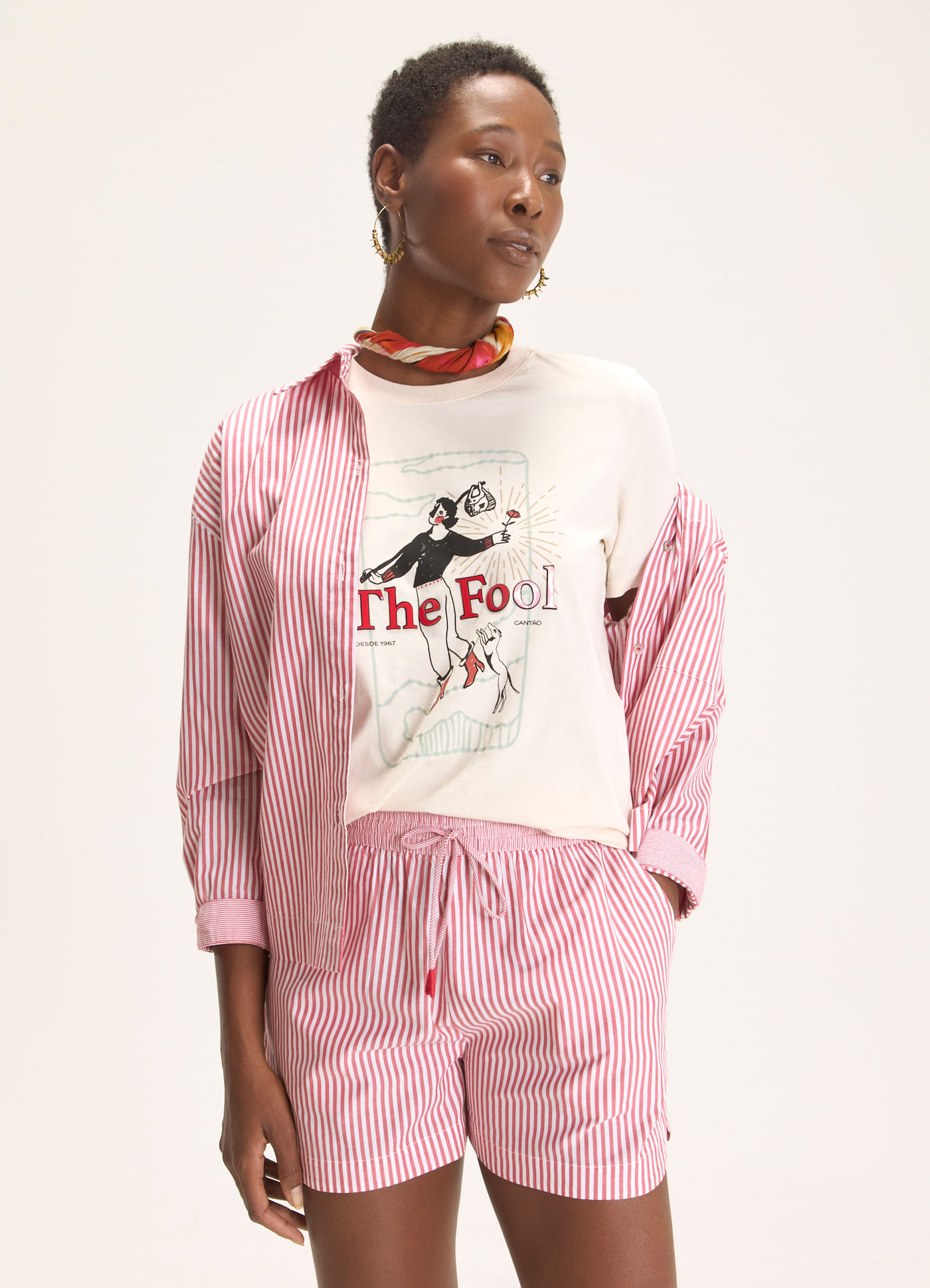 T-shirt classic patch the fool bege