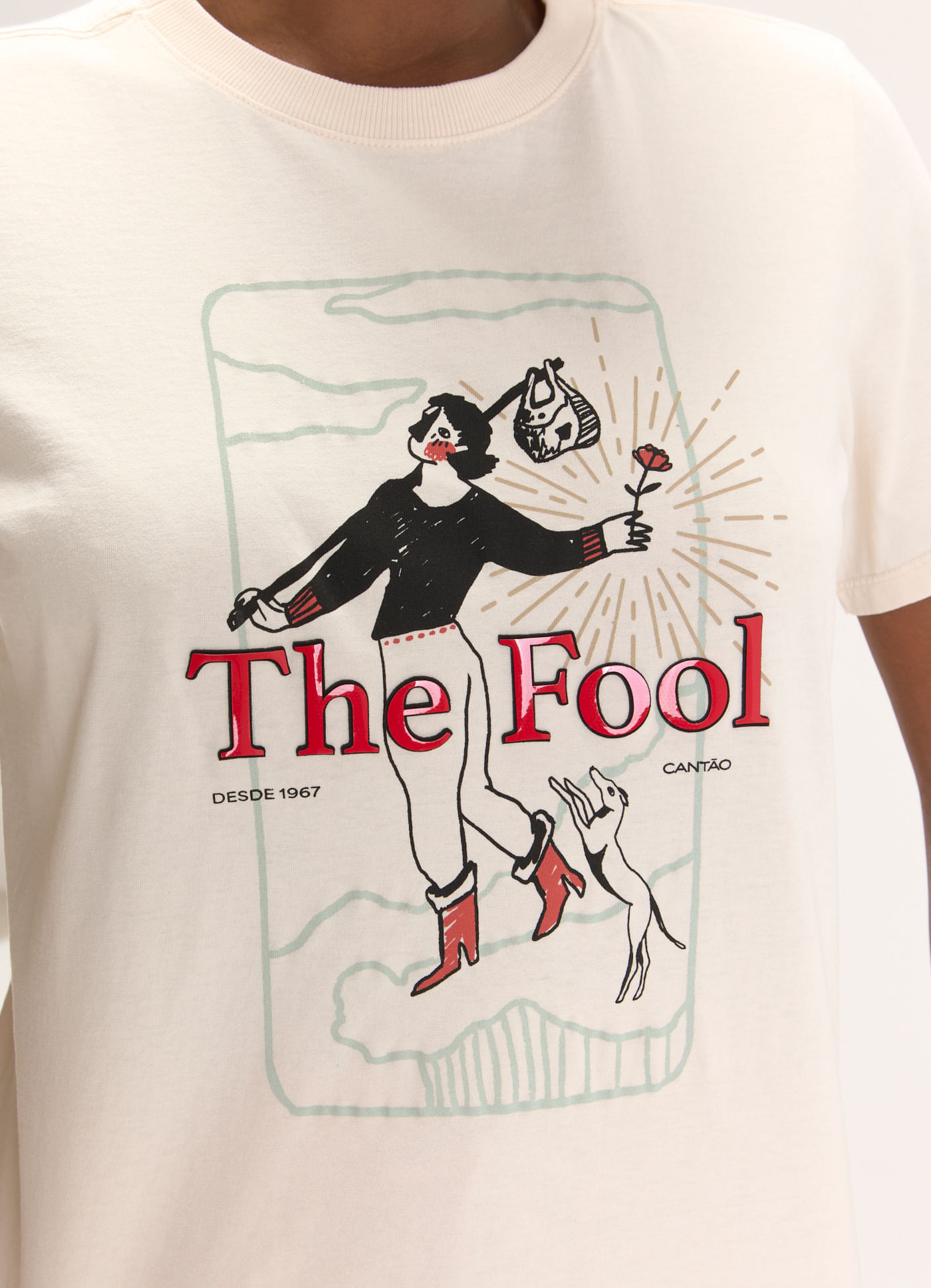 T-shirt classic patch the fool bege