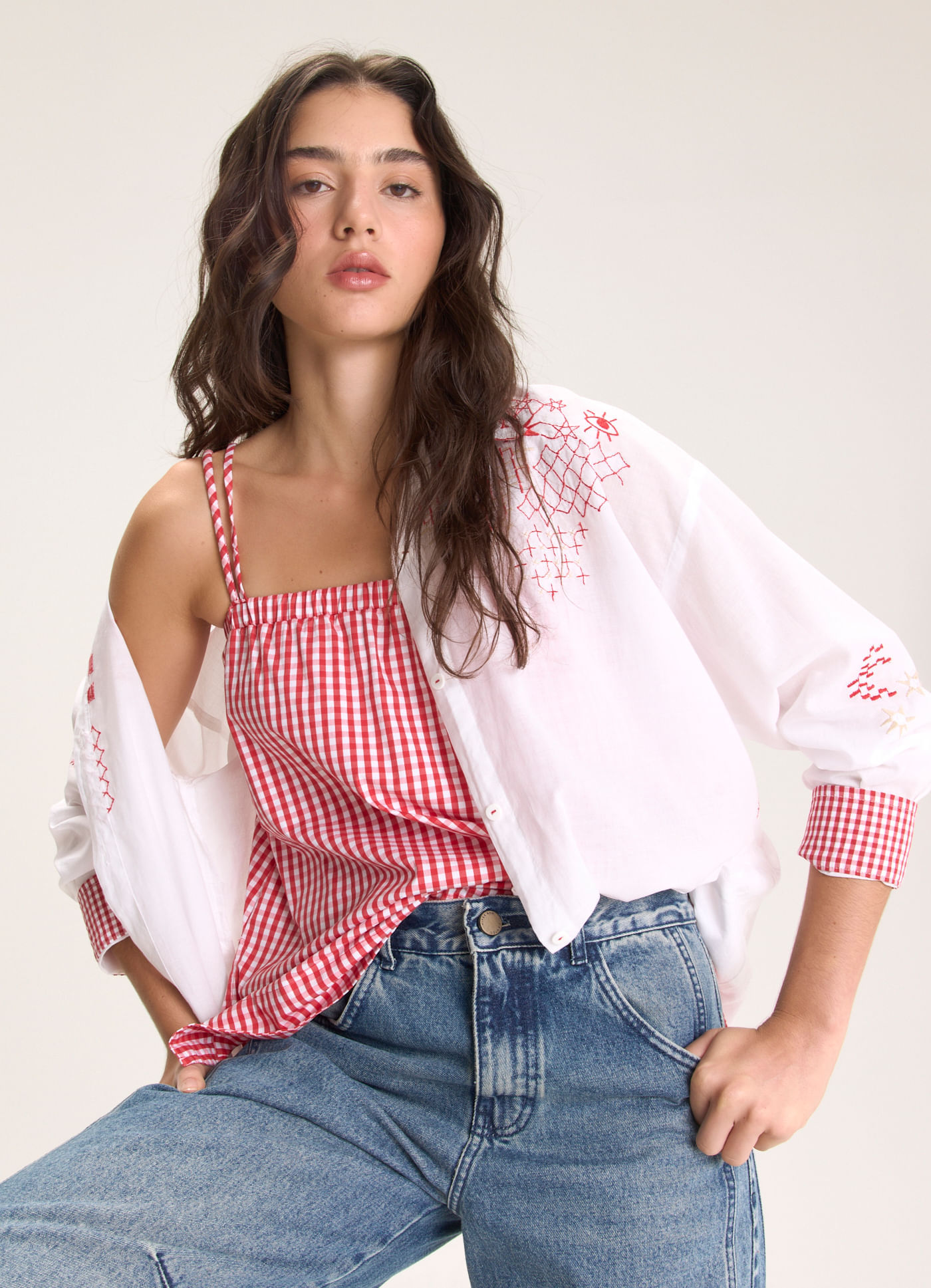 Blusa alcinha algodão vichy