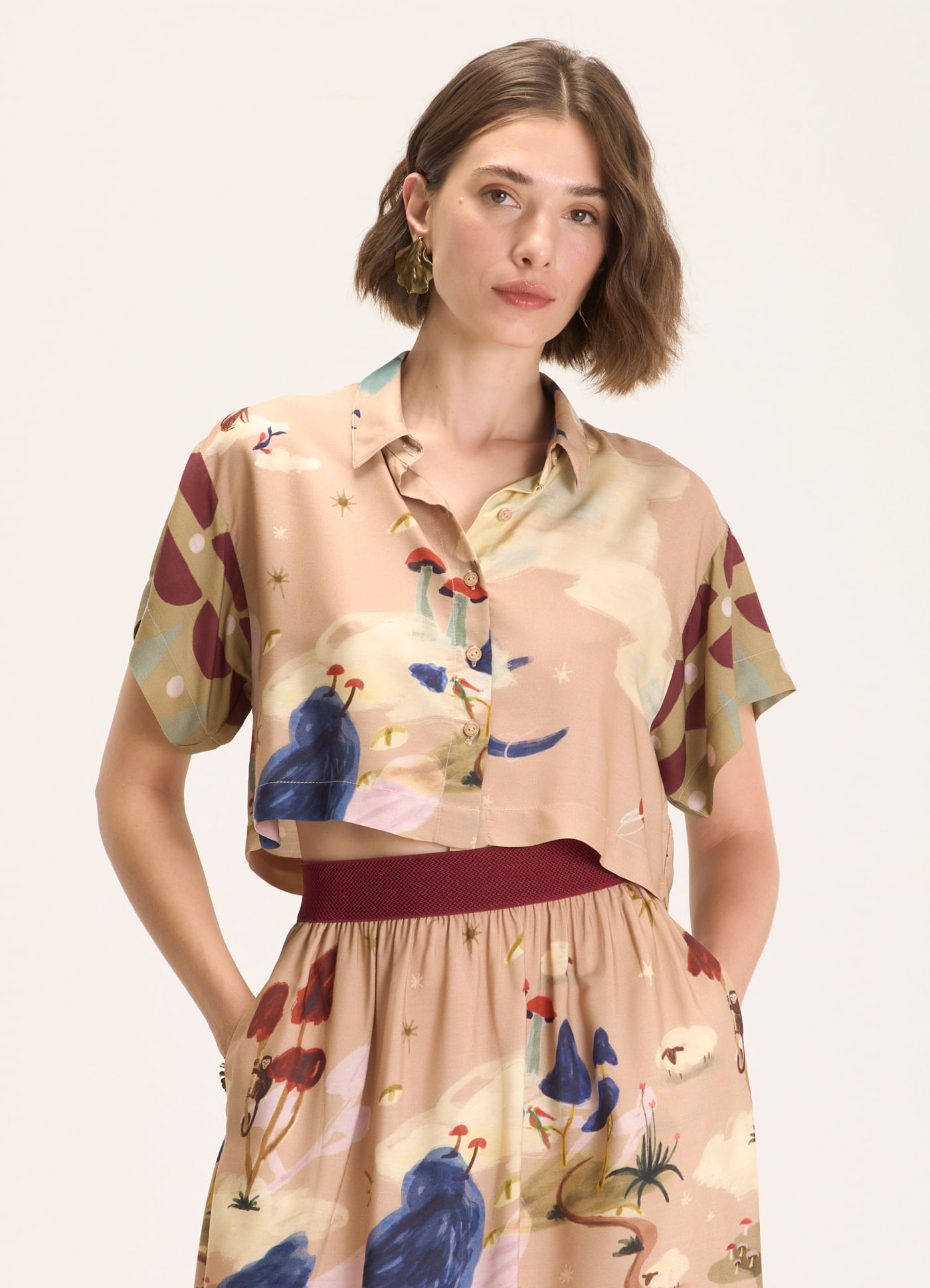 Camisa estampada ilha dos sonhos