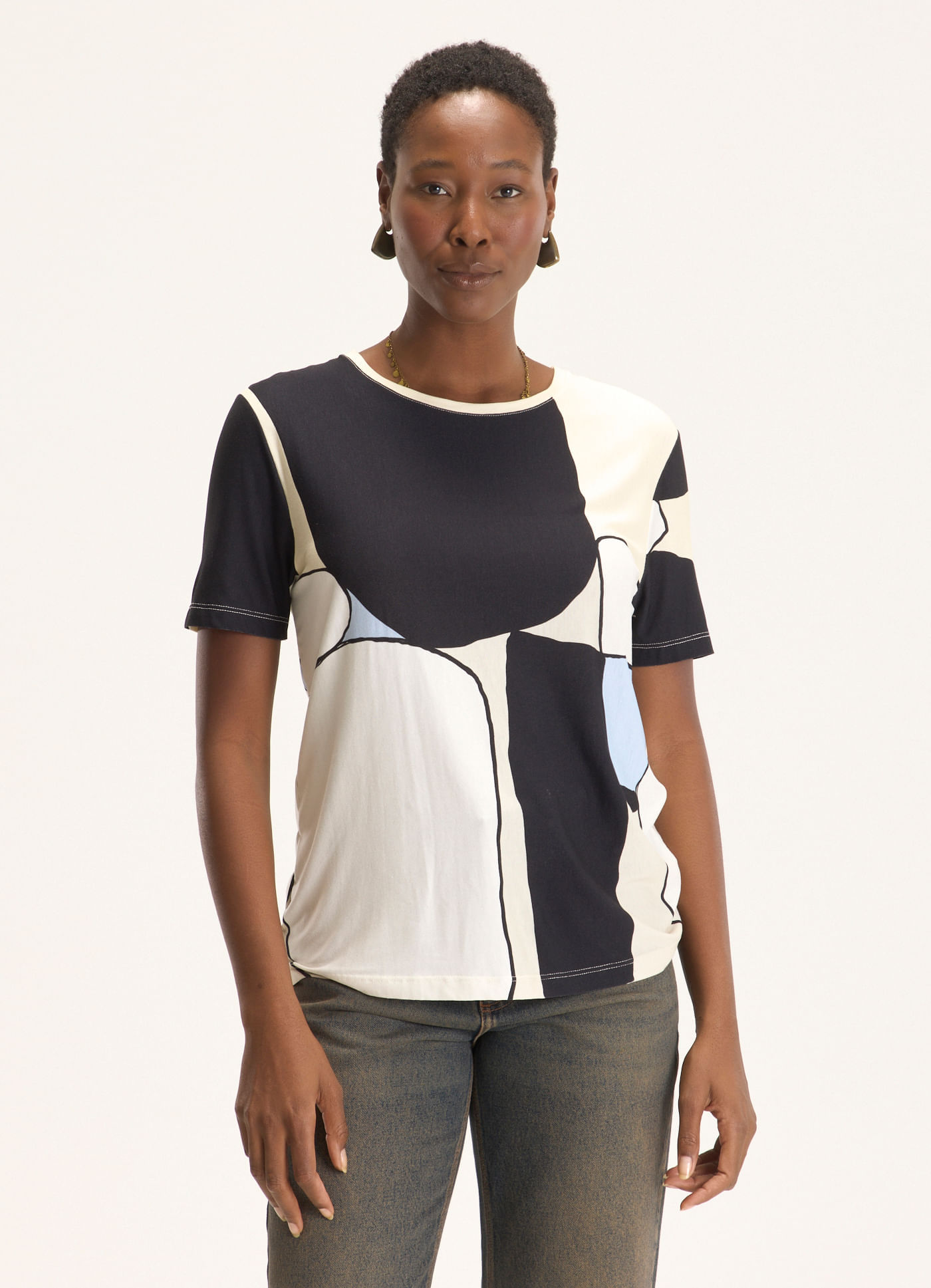 Blusa digital estampada equilíbrio