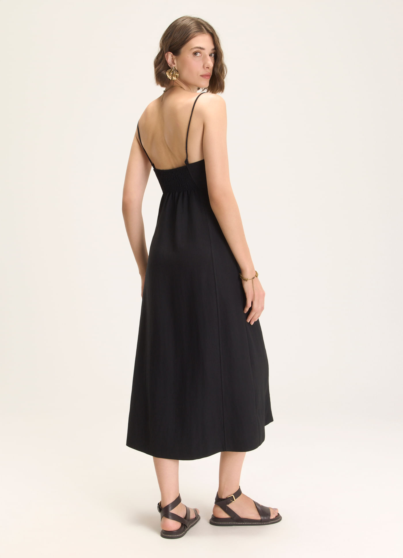 Vestido alça viscose epifania preto