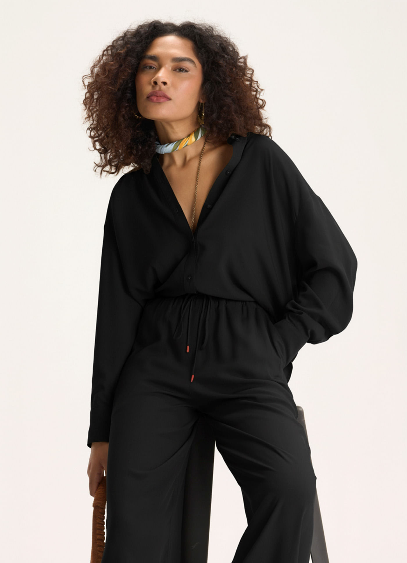 Camisa viscose sonhos preto