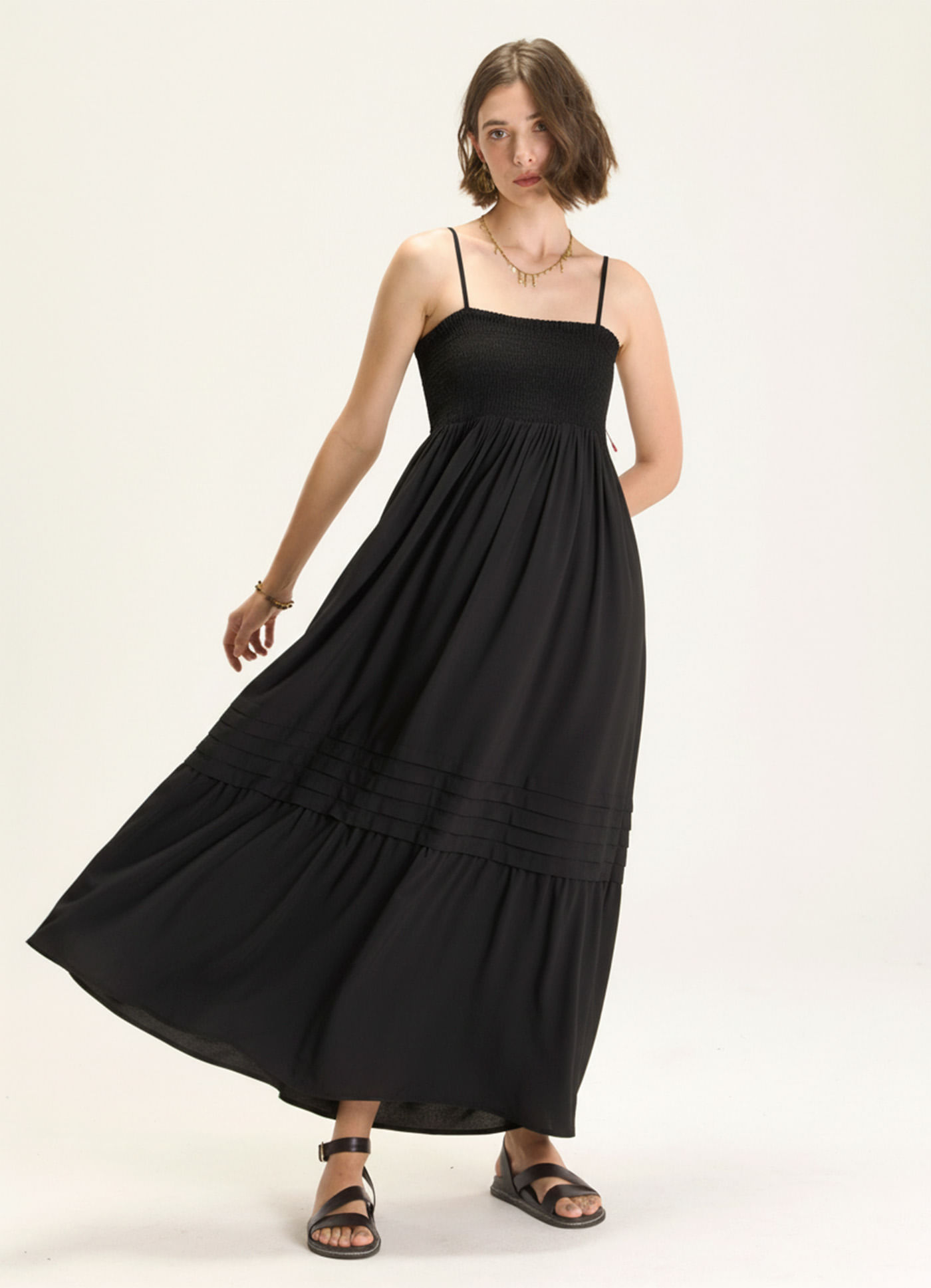 Vestido alcinha viscose sonhos preto