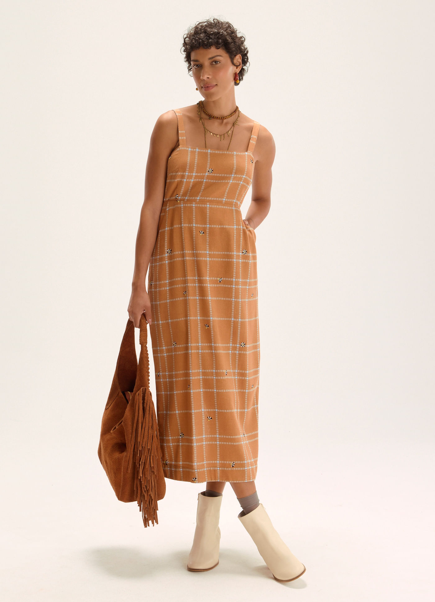 Vestido linho alca est rodopio