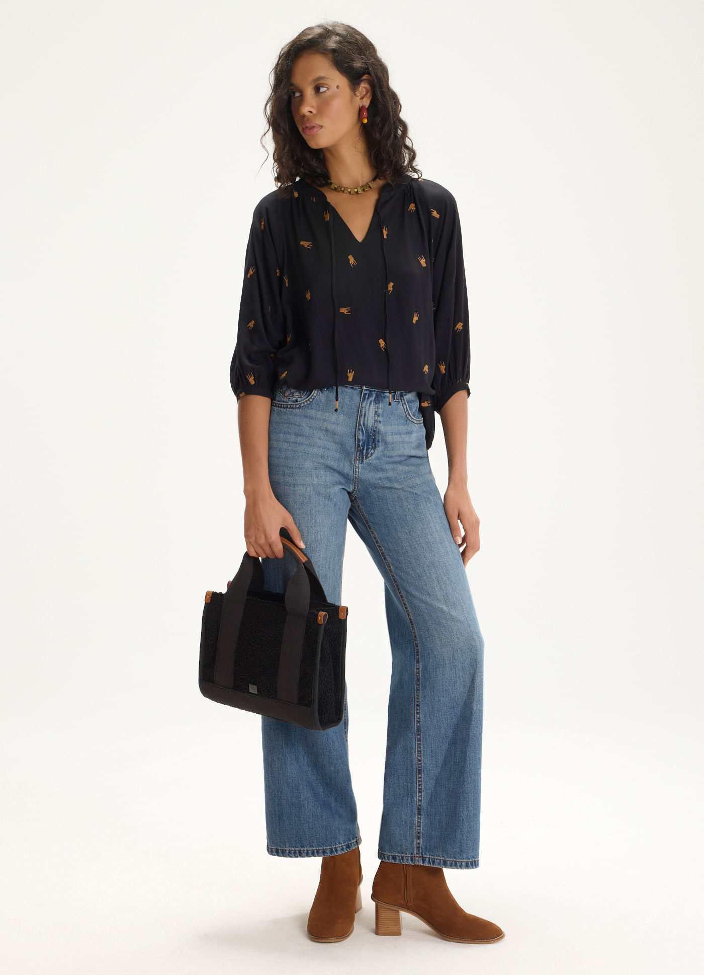 Calca jeans i reta br matelasse jeans