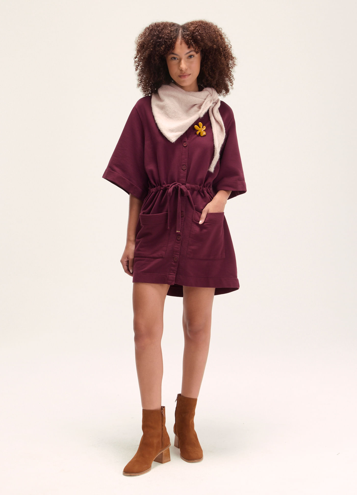 Vestido mini moletom lab roxo