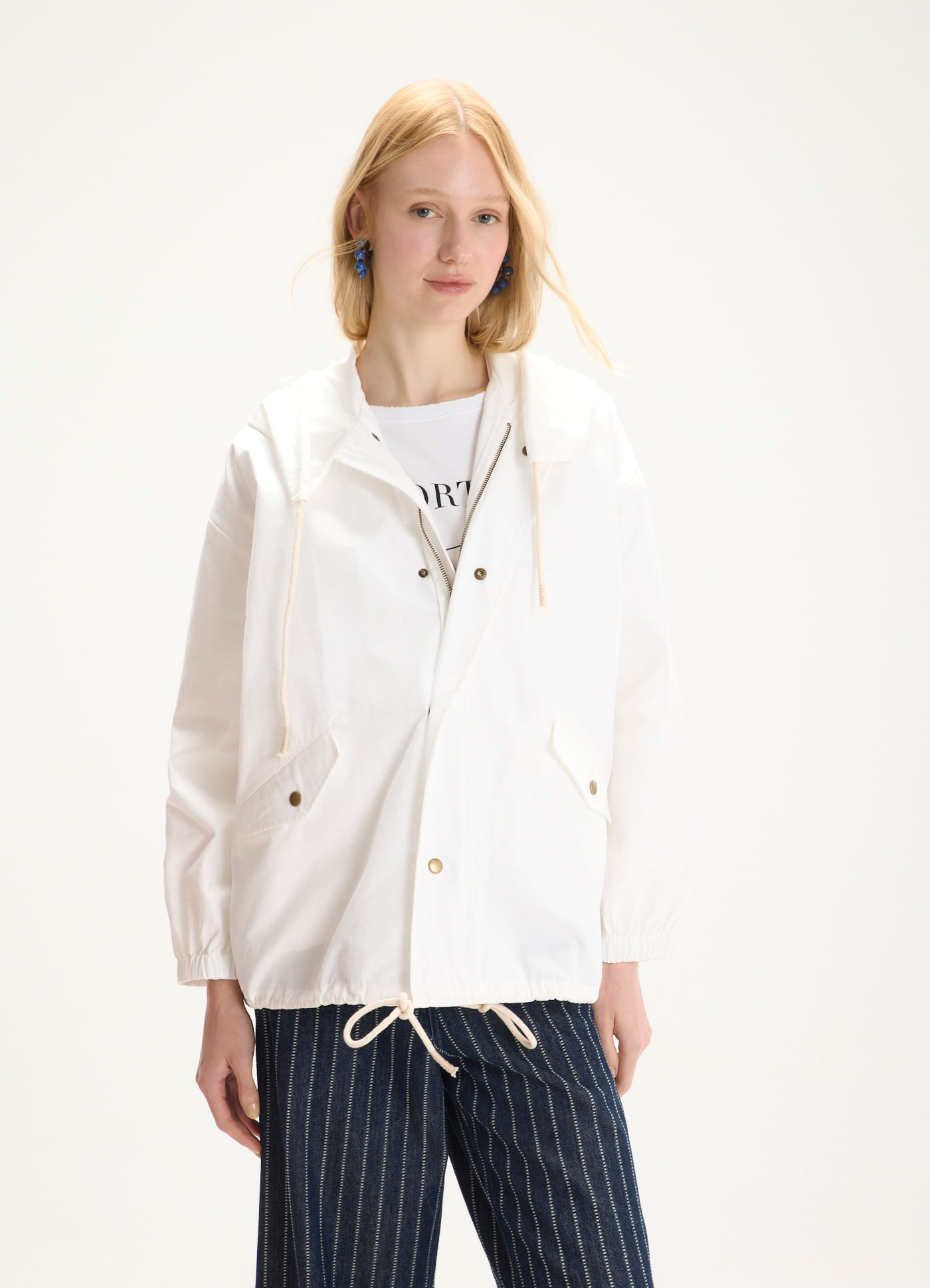 Parka algodão lúdica off white