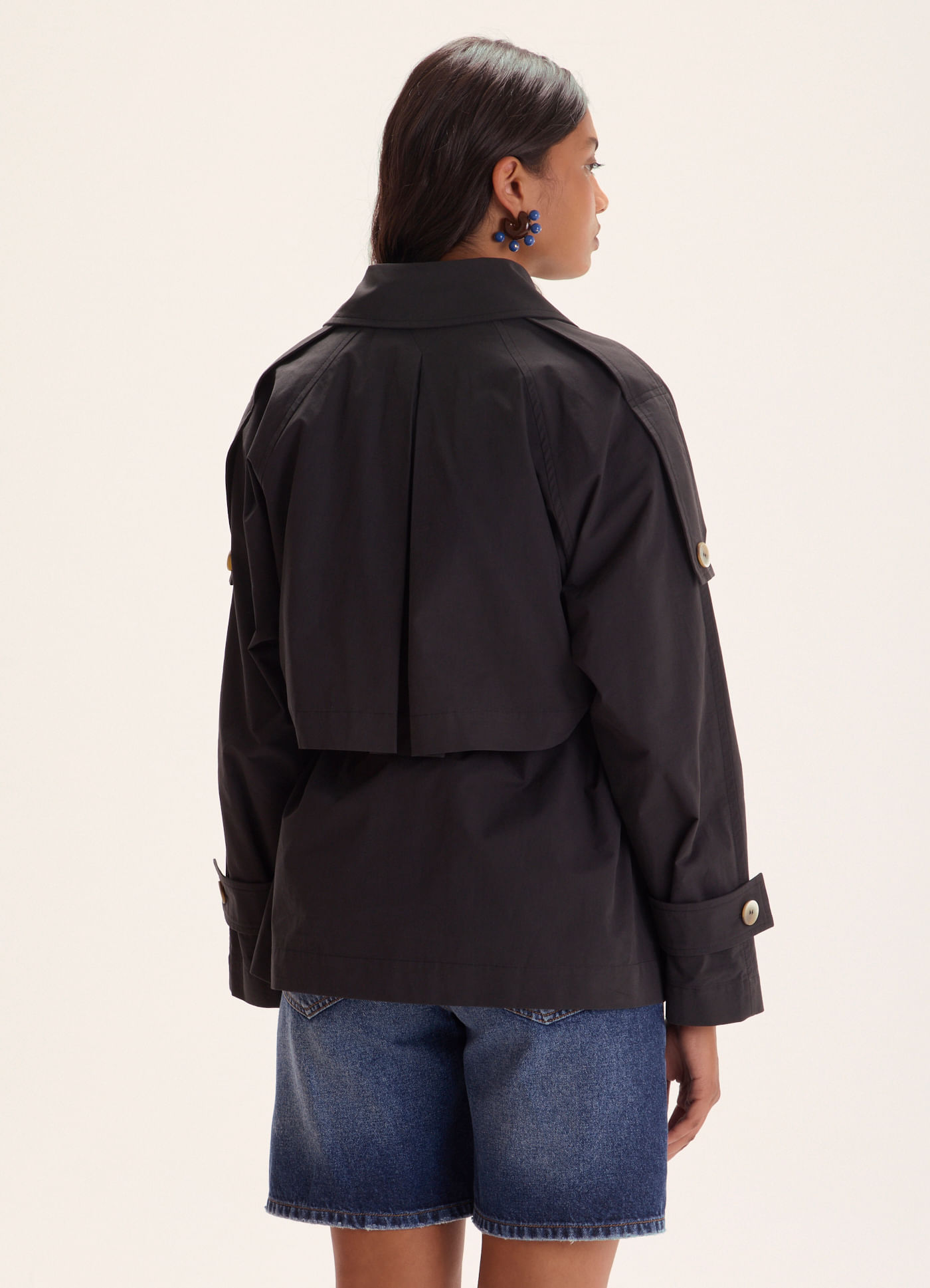 Trench coat algodão supreme preto