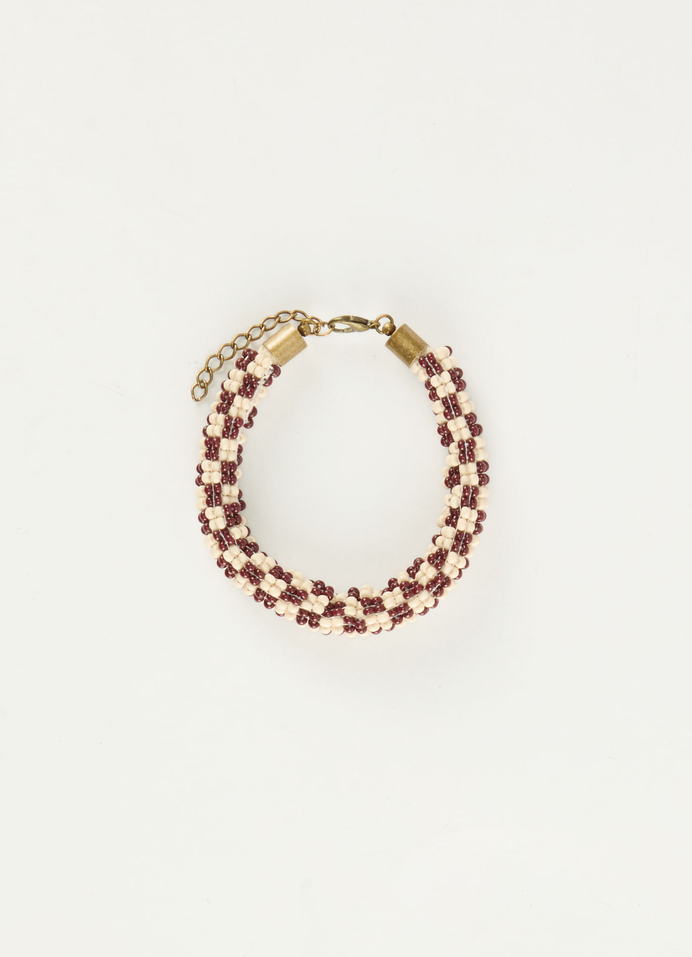 Pulseira micanga xeque-mate off white