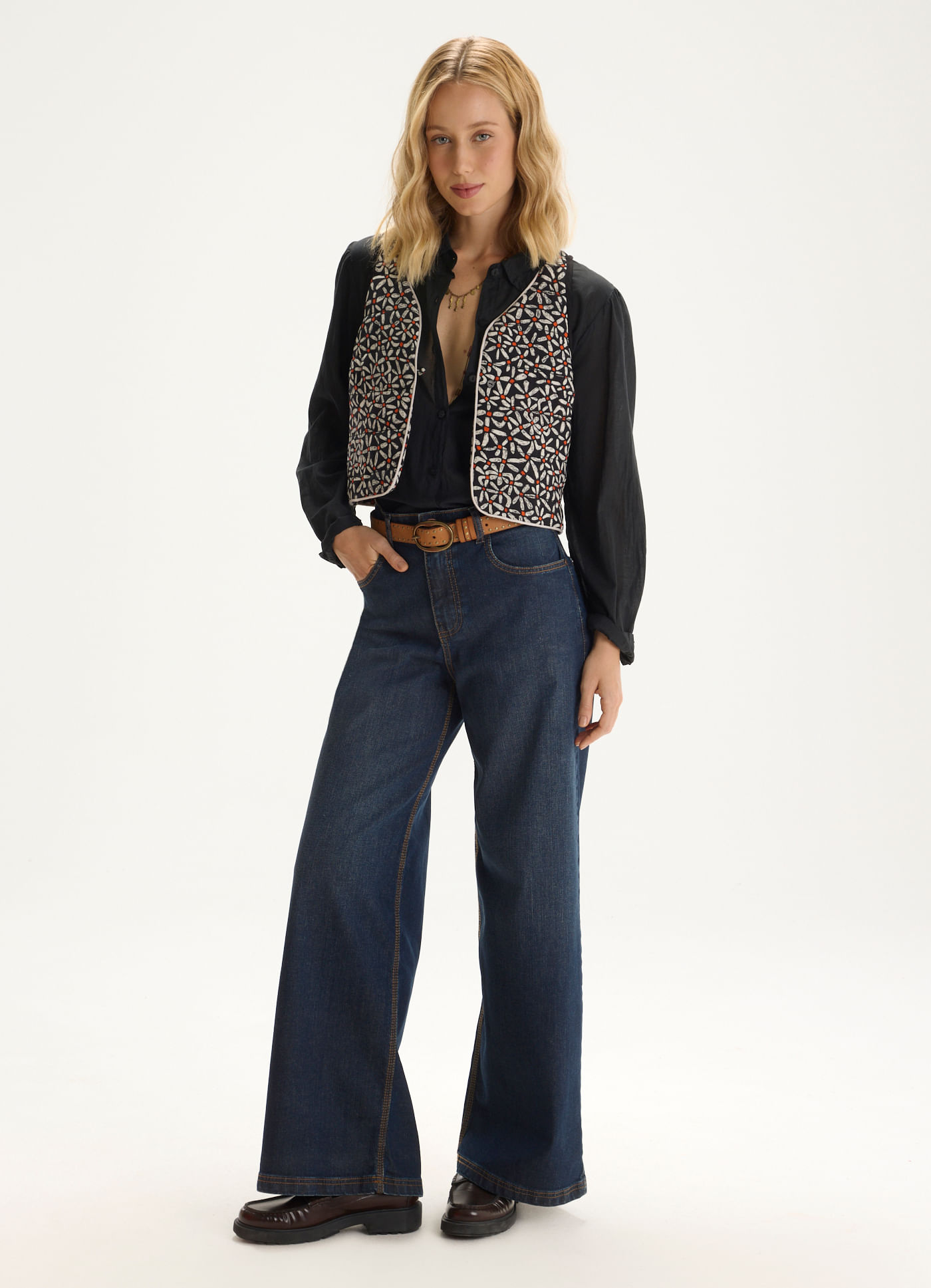 Calca jeans i wide leg vintage jeans