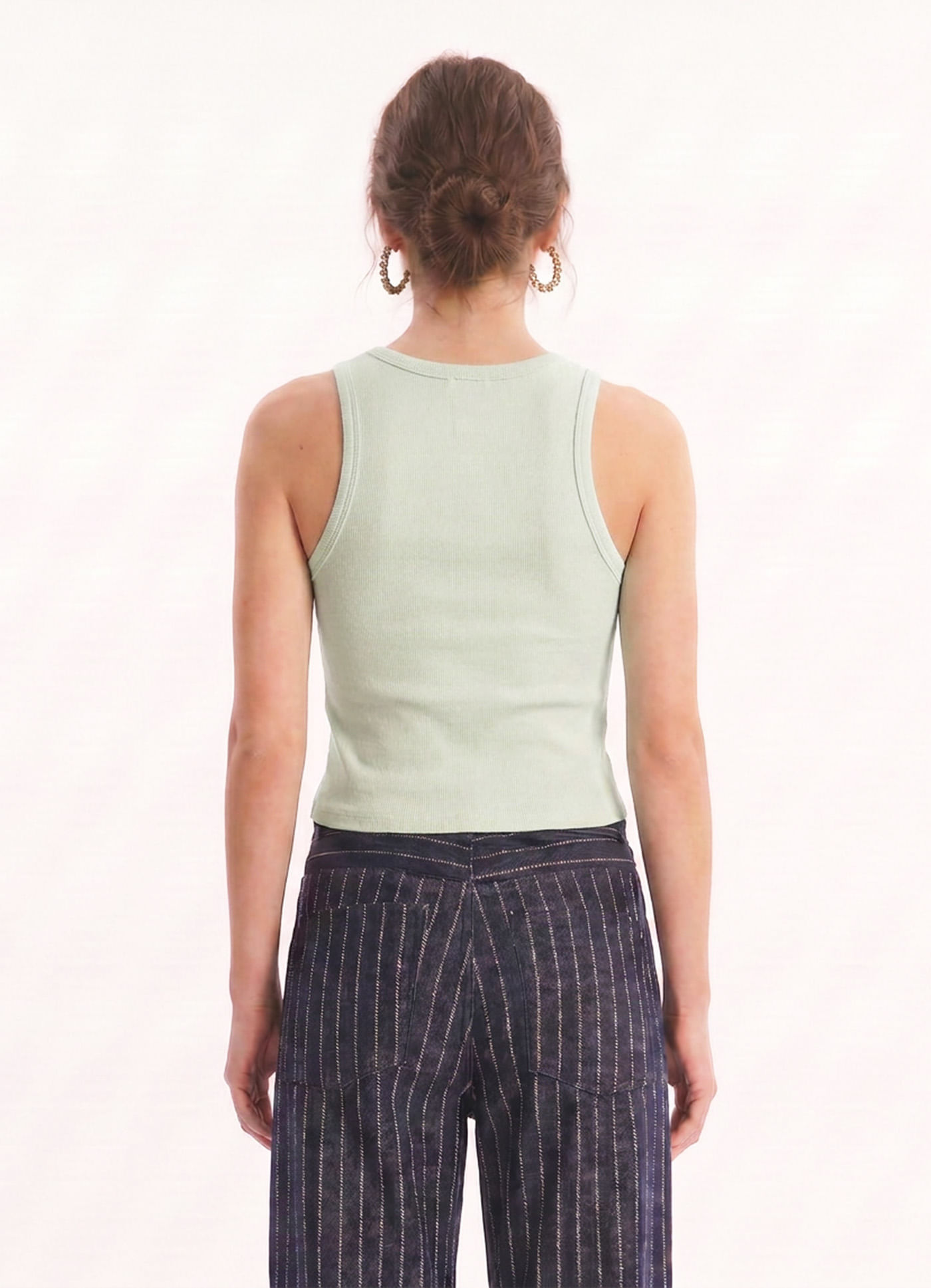 Regata cropped bordado latino americana off white