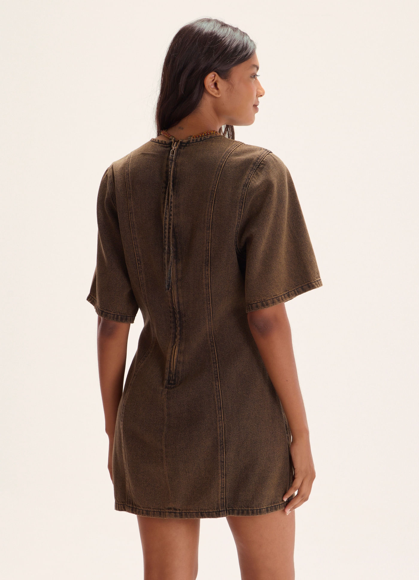 Vestido brown denim jeans