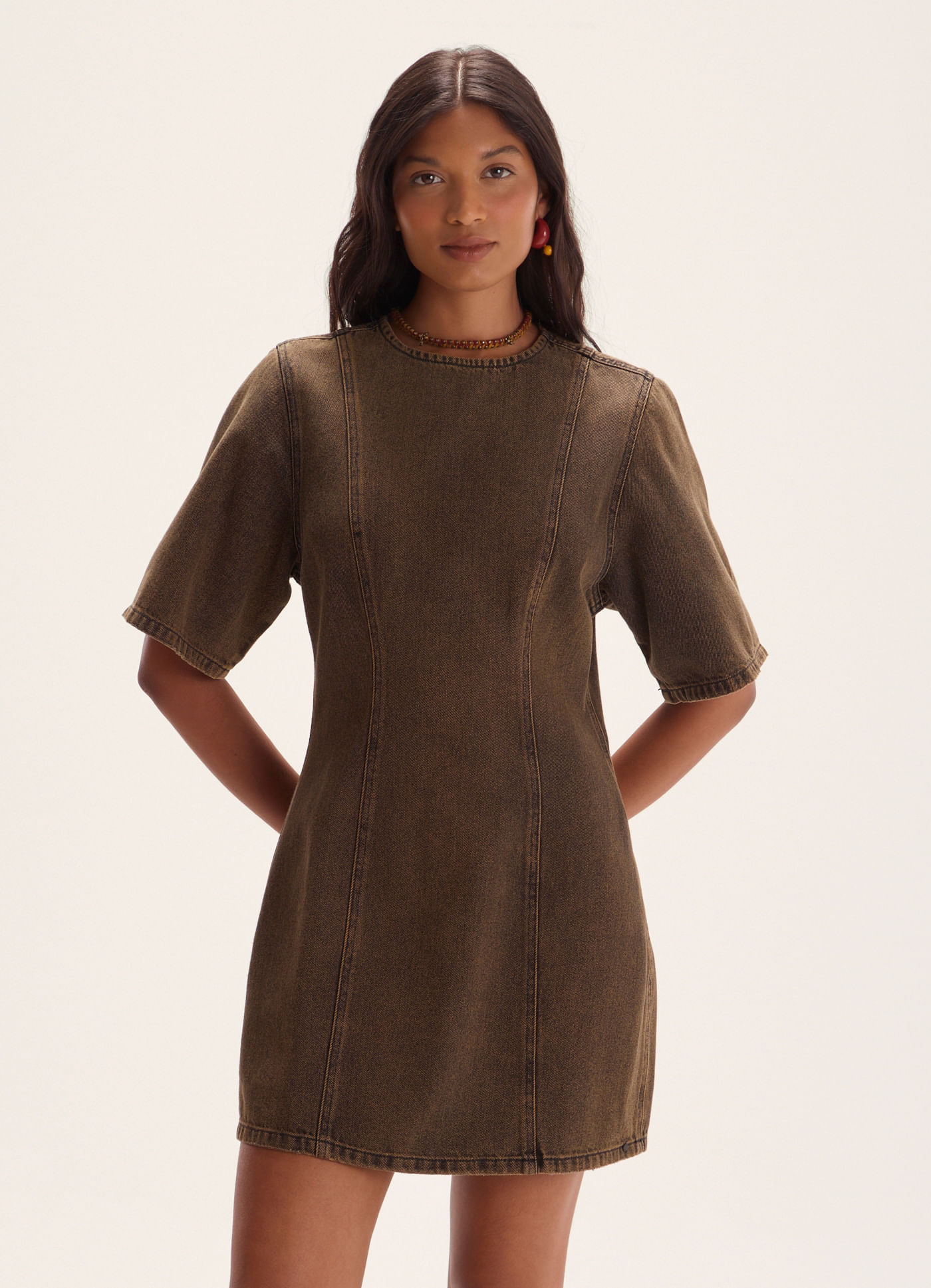 Vestido brown denim jeans