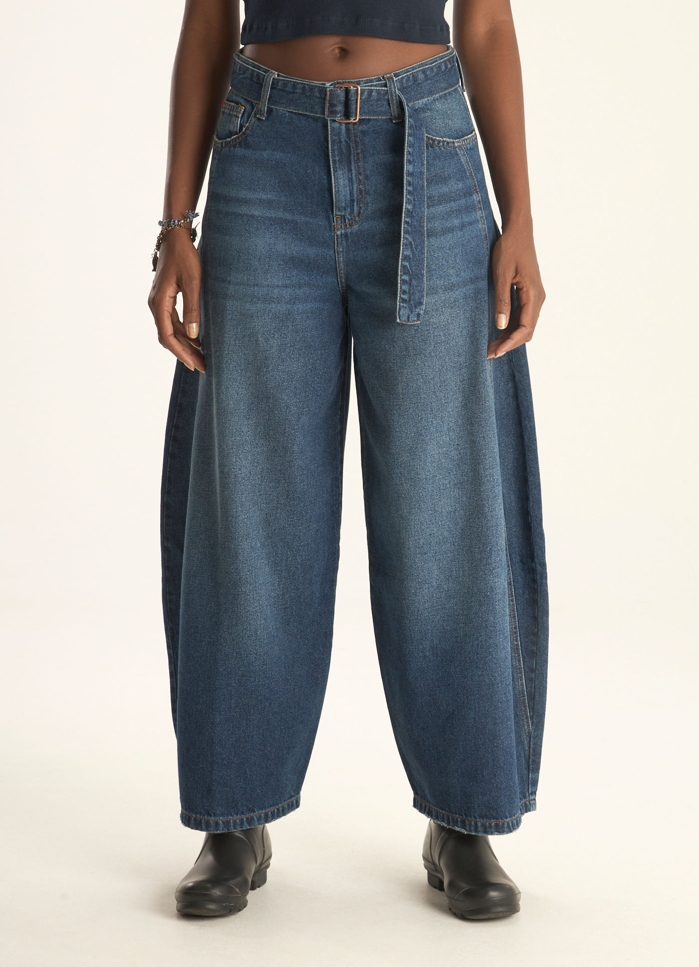 Calça barrel premium jeans