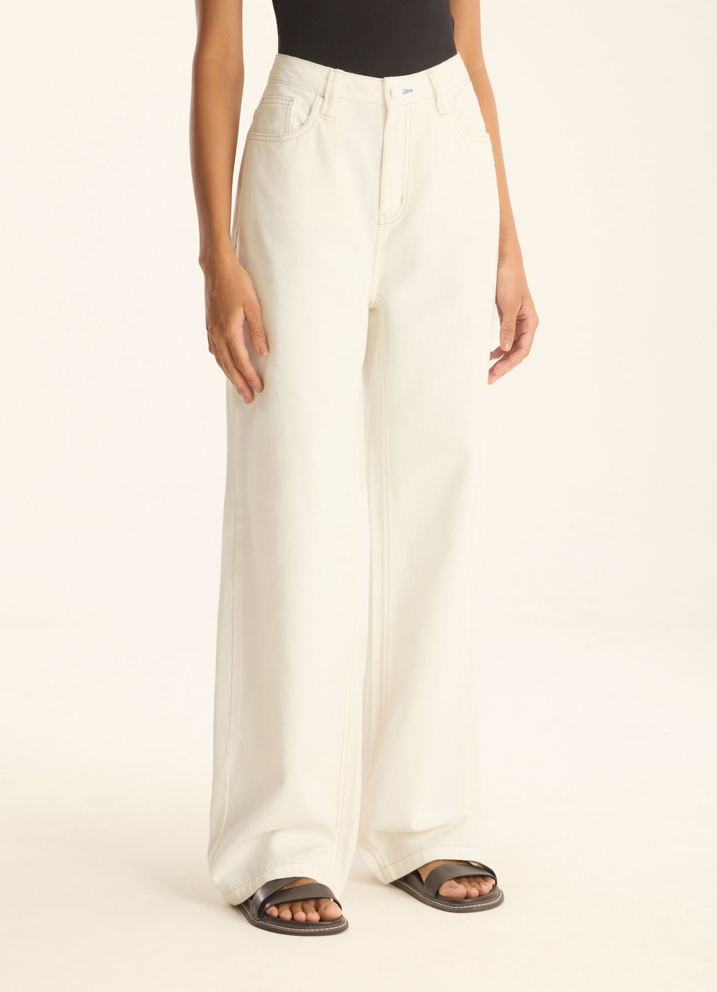 Calça sarja reta iguaria branco