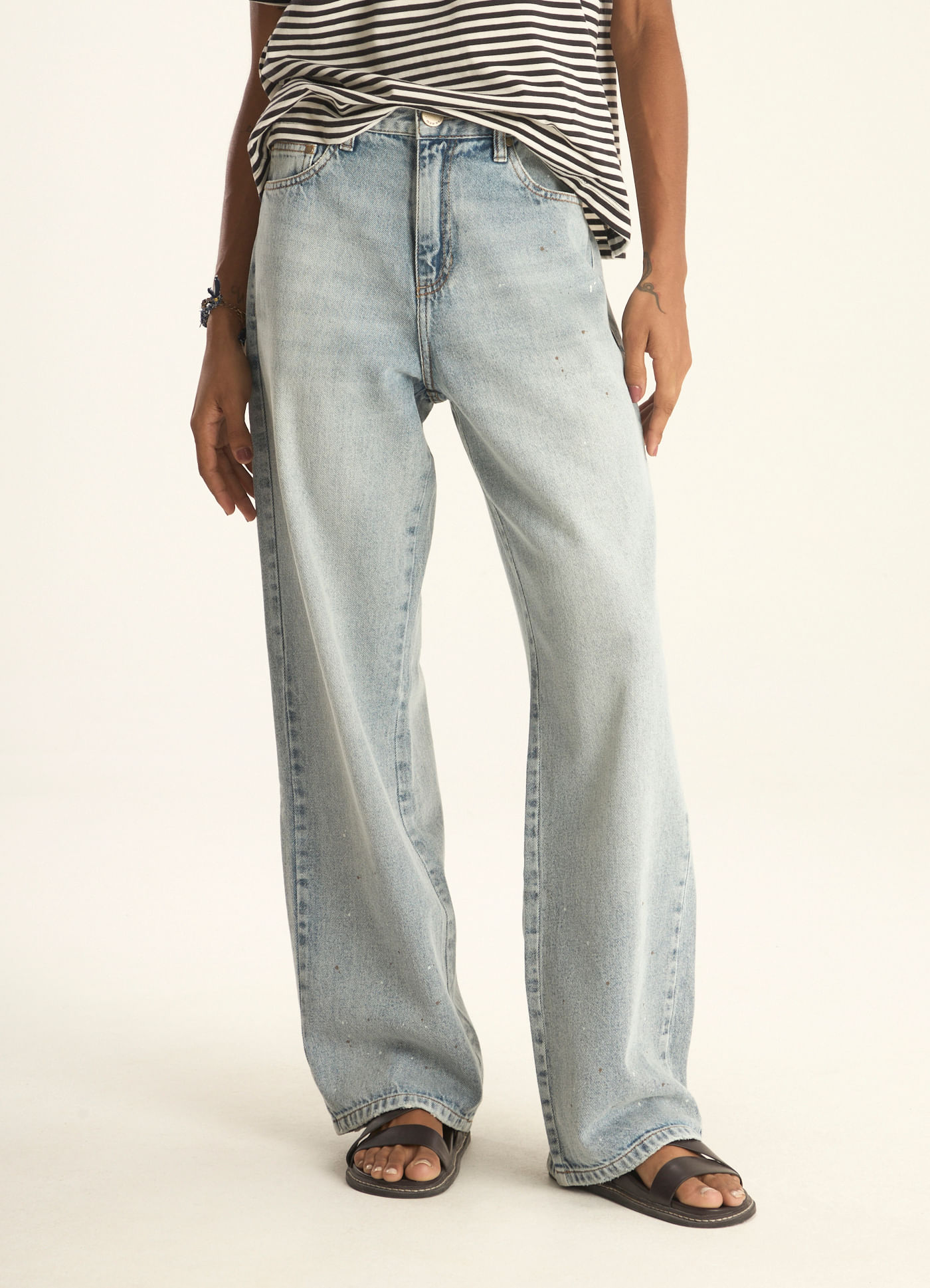 Calça reta beira mar jeans