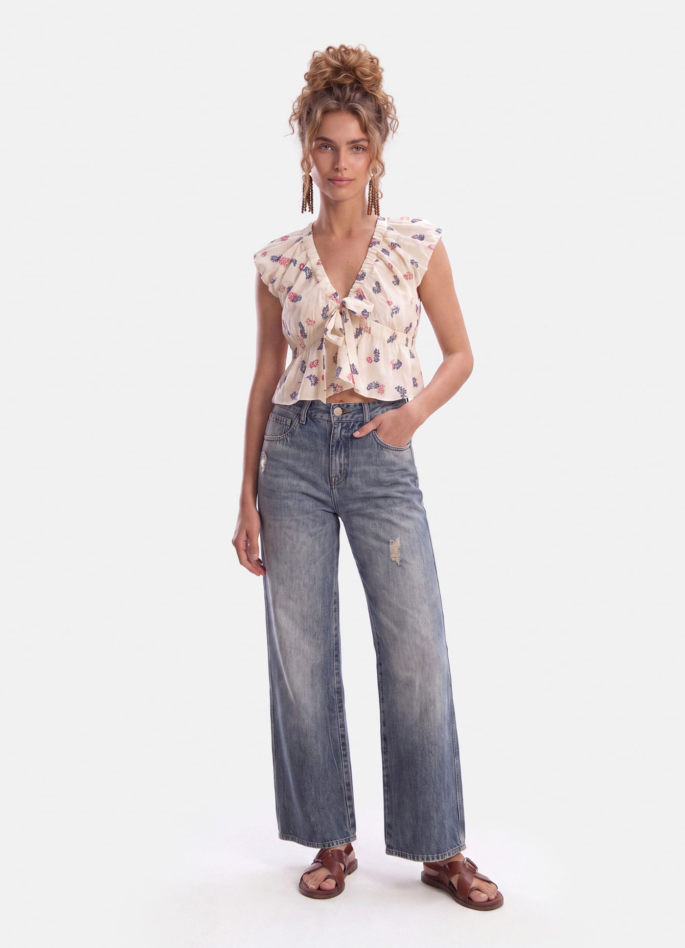 Calça reta shabby jeans