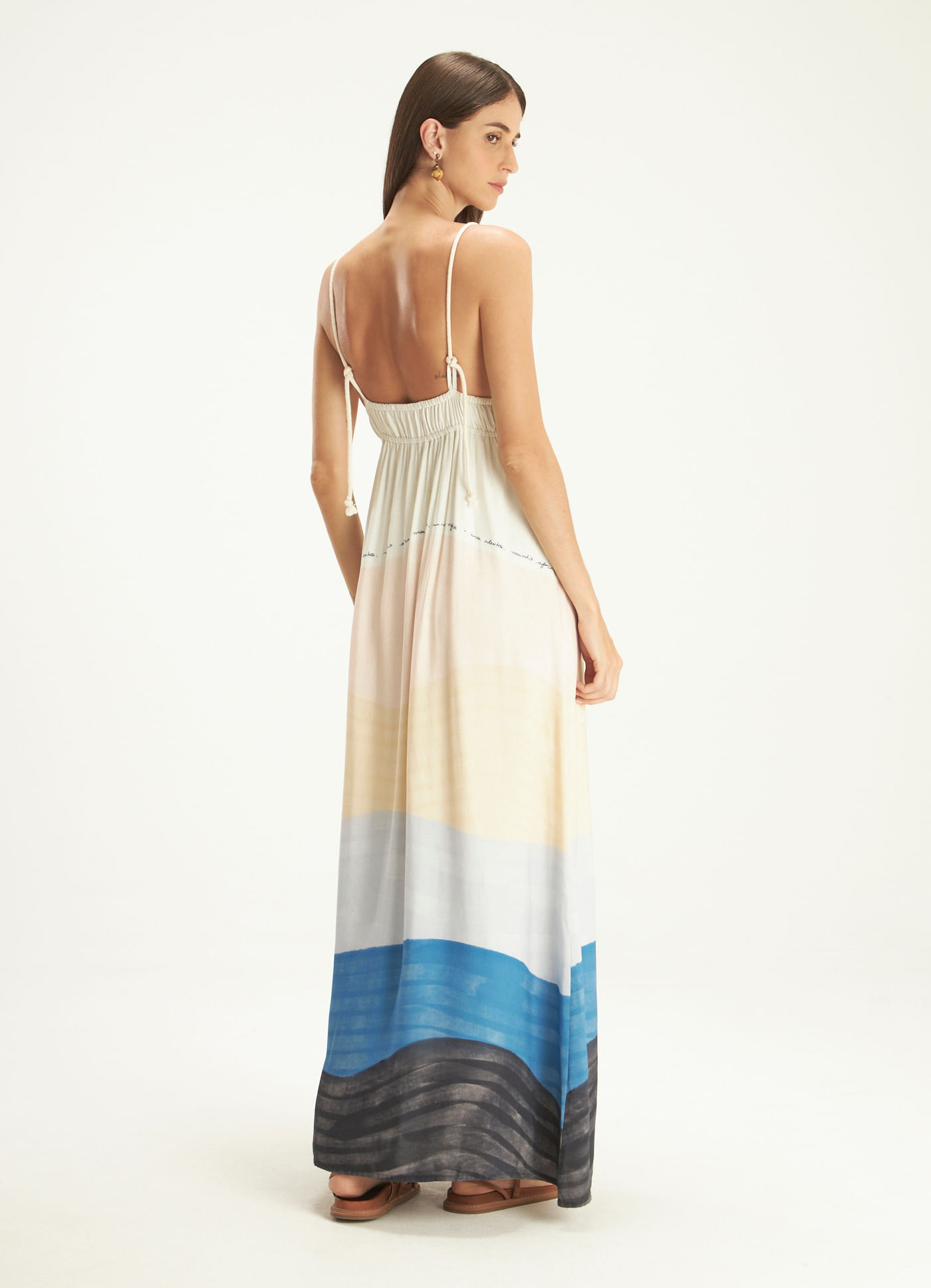Vestido alça estampado ondina