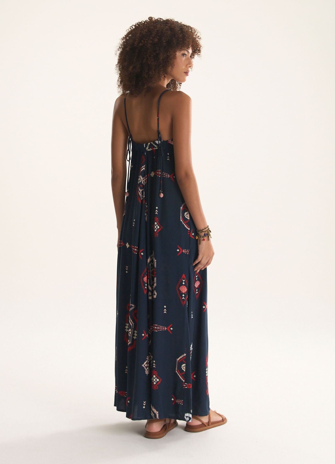 Vestido alcinha estampado shabby