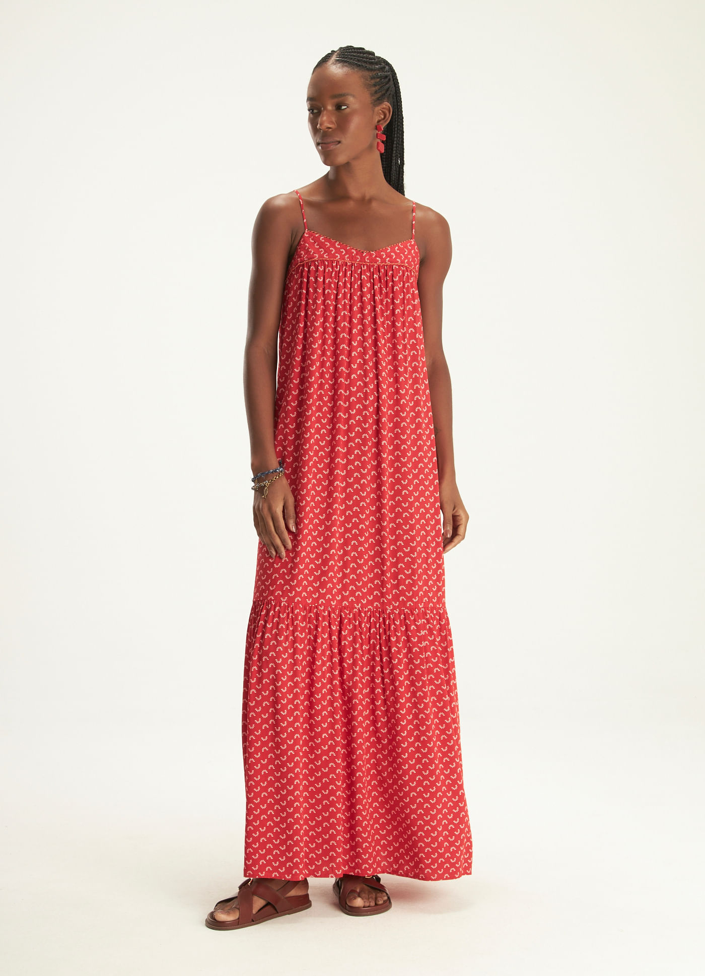 Vestido alcinha estampado lagostim