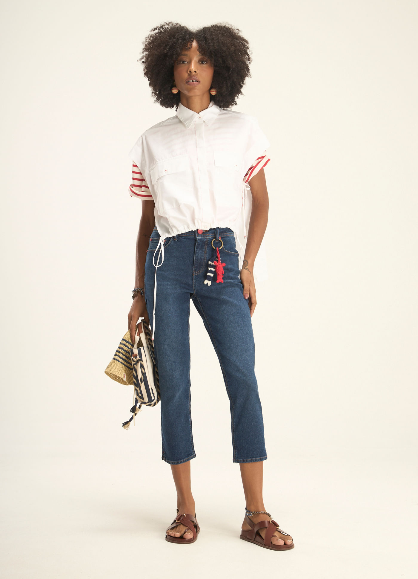 Calca jeans a capri jeans