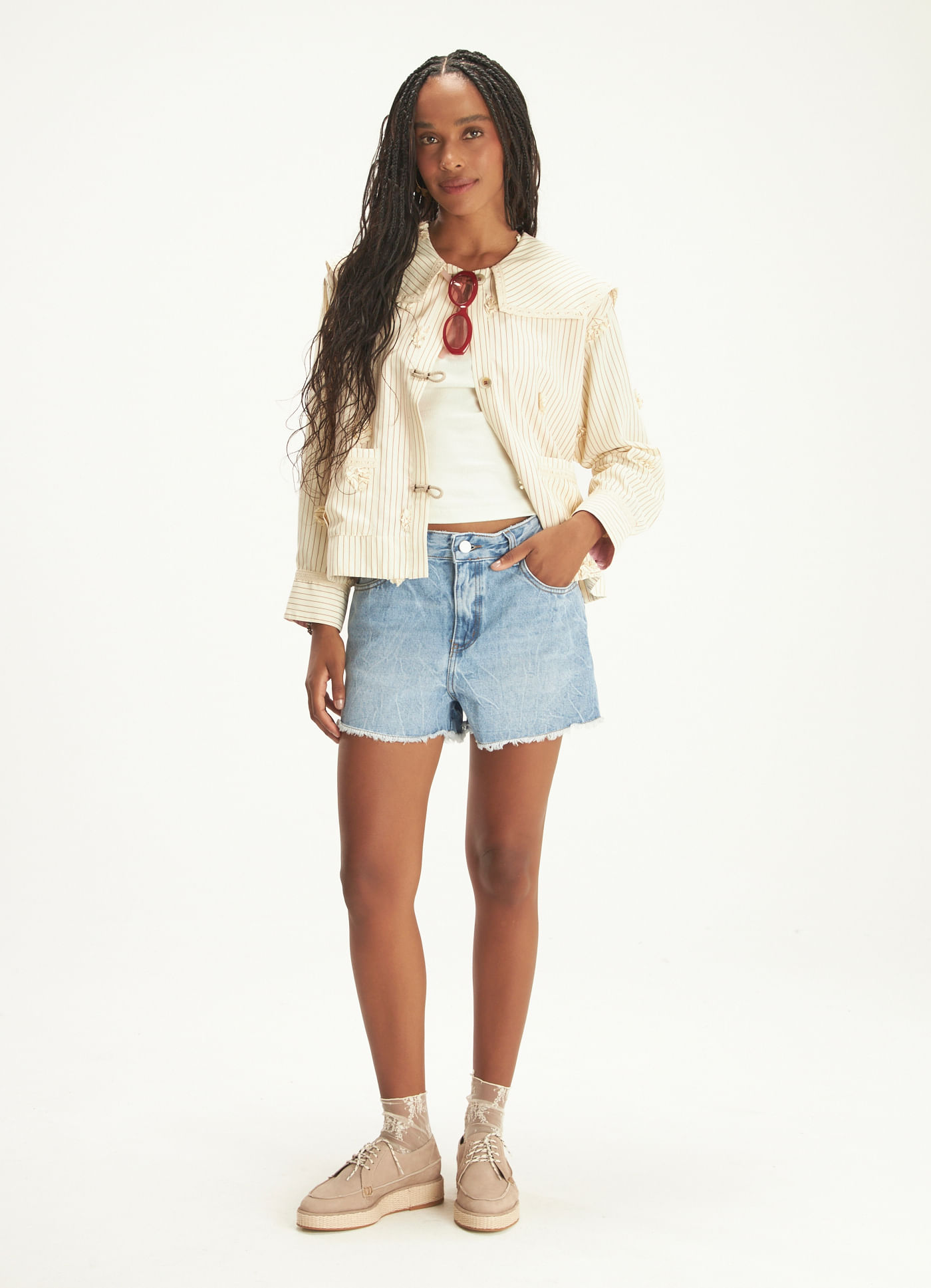 Short jeans espelho d agua jeans
