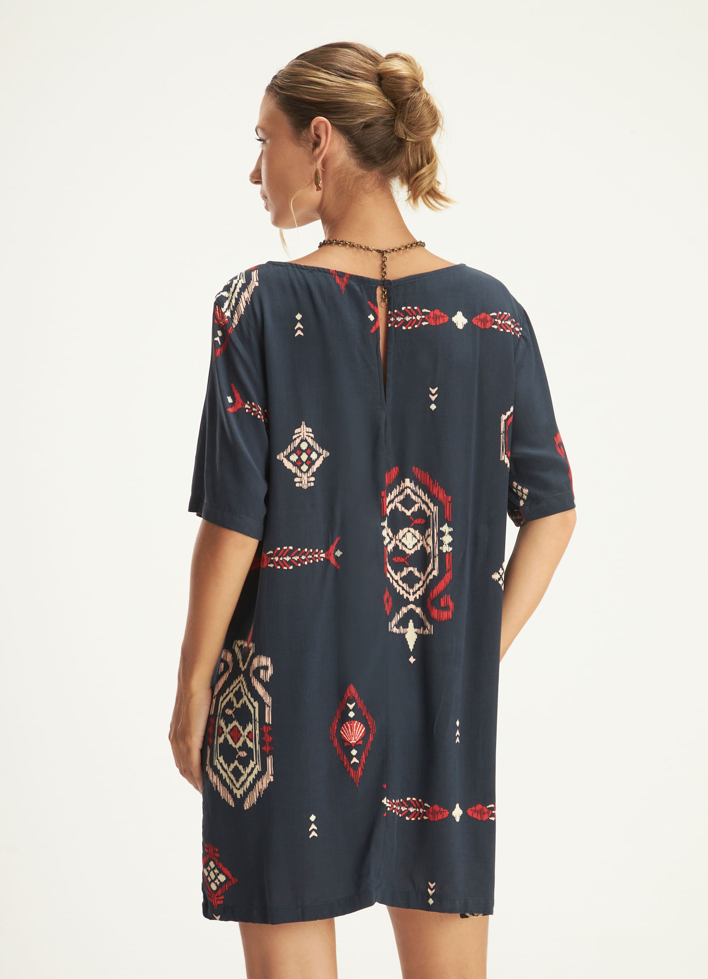 Vestido t-shirt dress estampado shabby