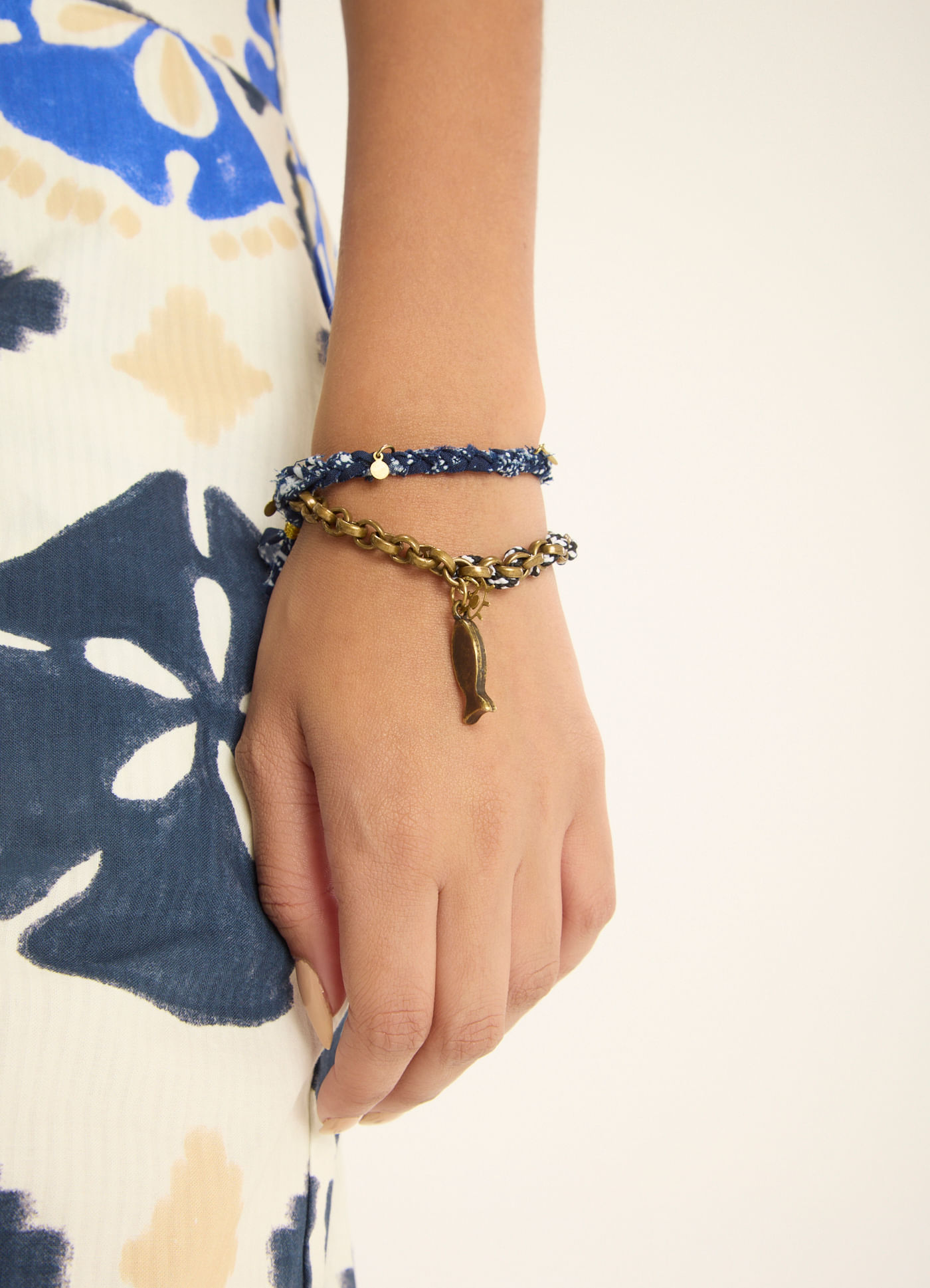 Pulseira tecido metal