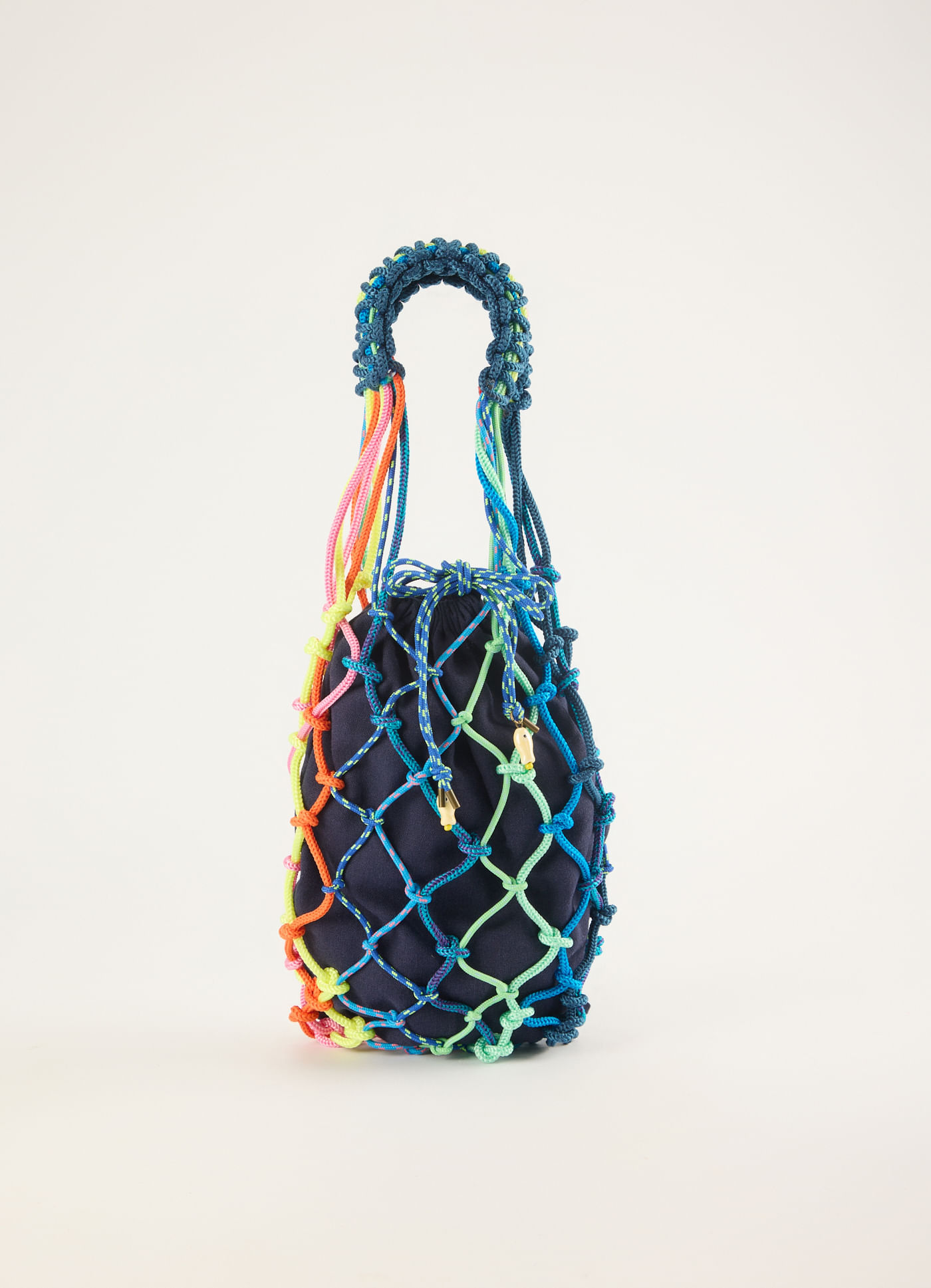 Bolsa macramê cordas náuticas