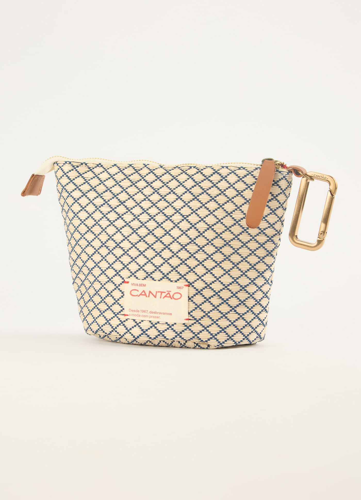 Necessaire palha tramas bege