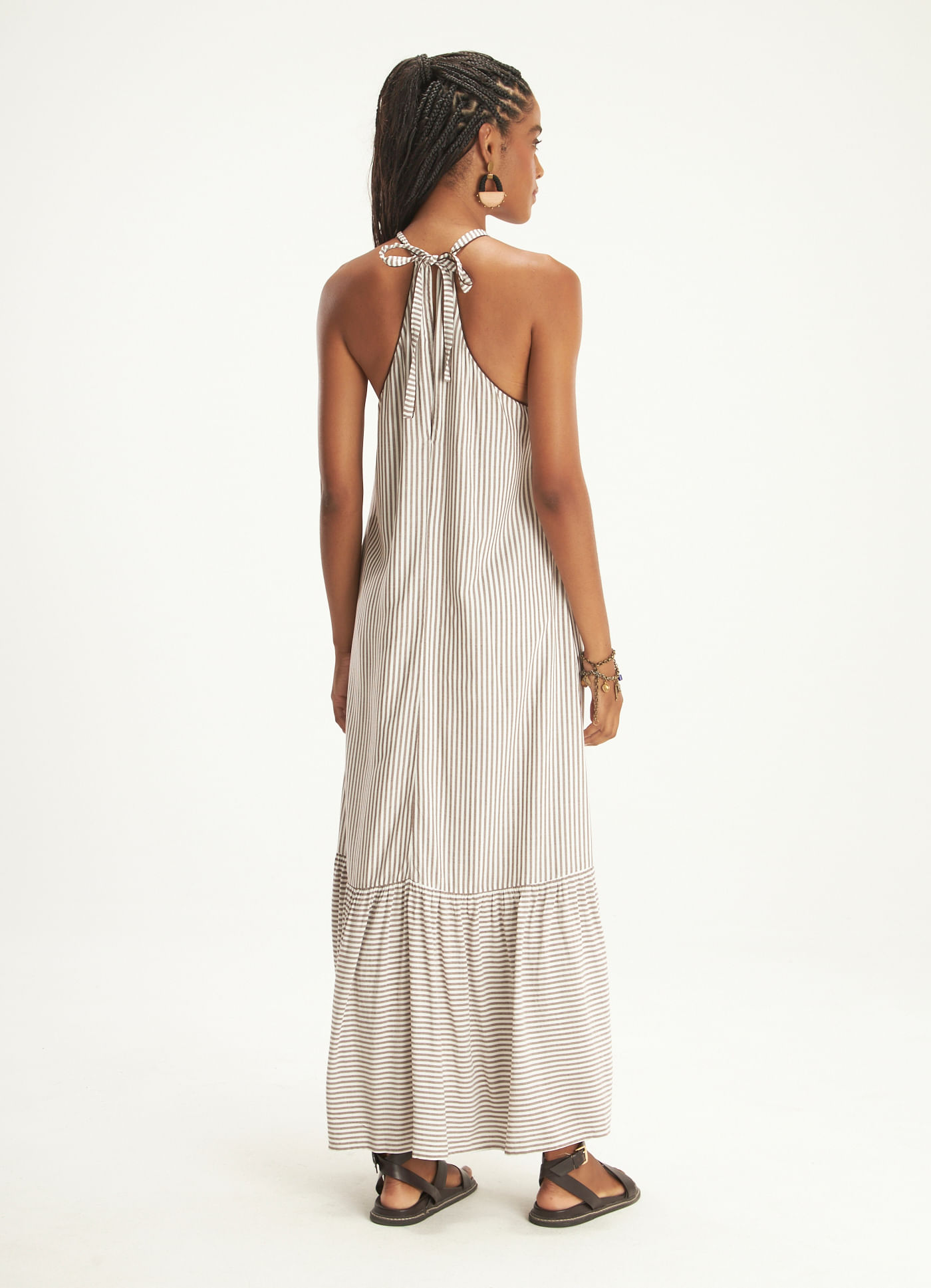 Vestido viscose listra classic