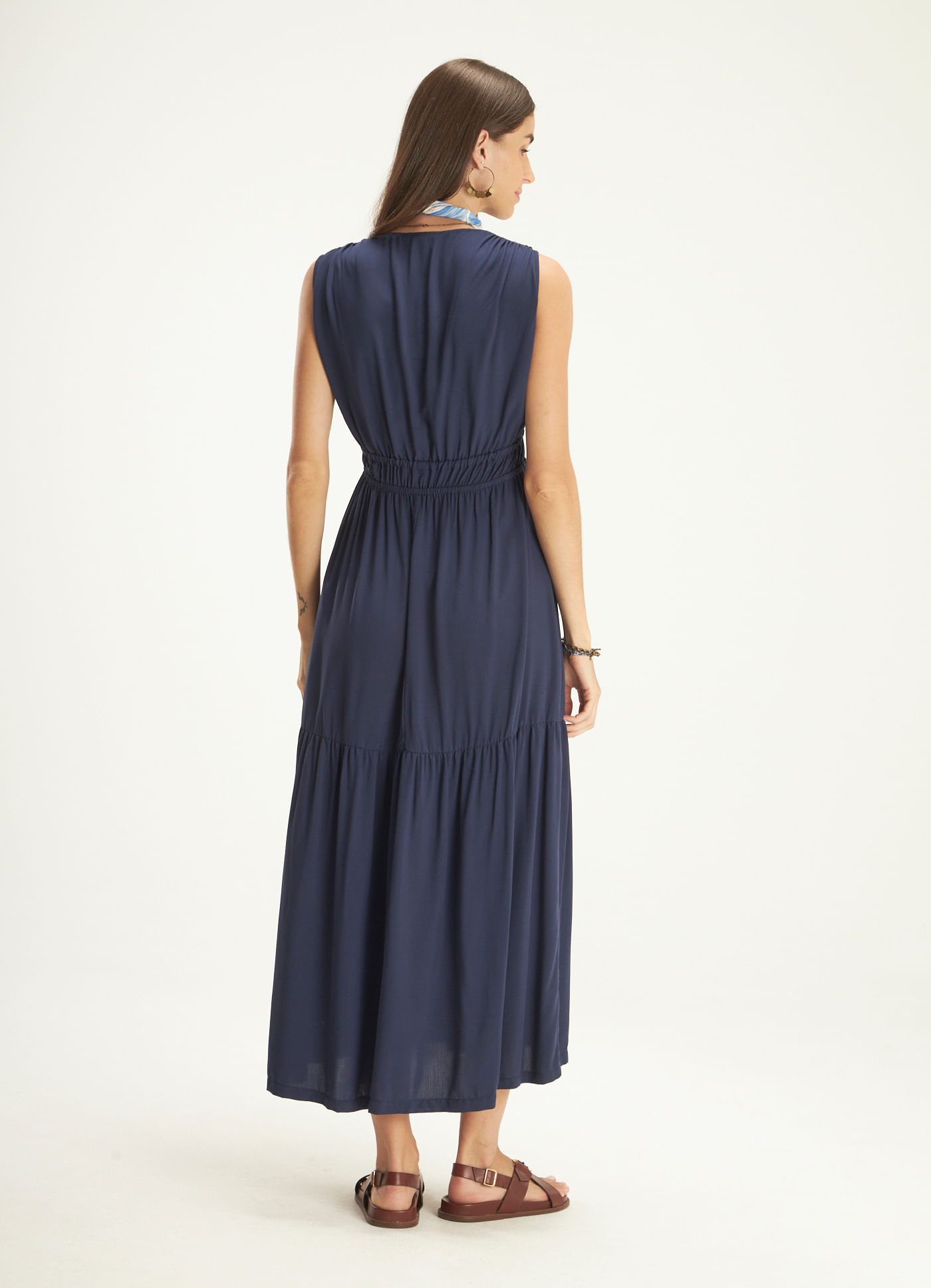 Vestido viscose maresia azul marinho