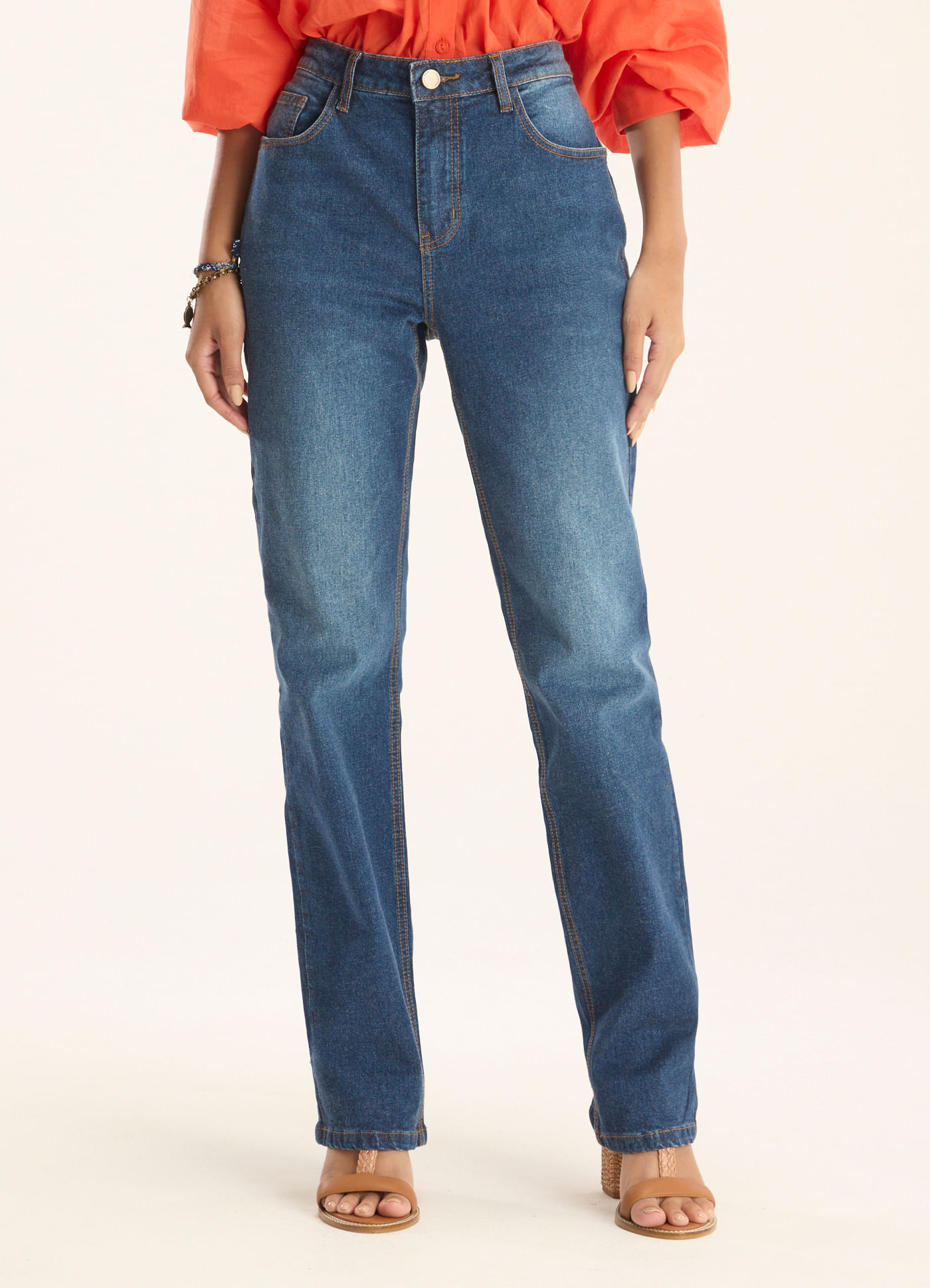 Calça reta fit cantão 1967 jeans