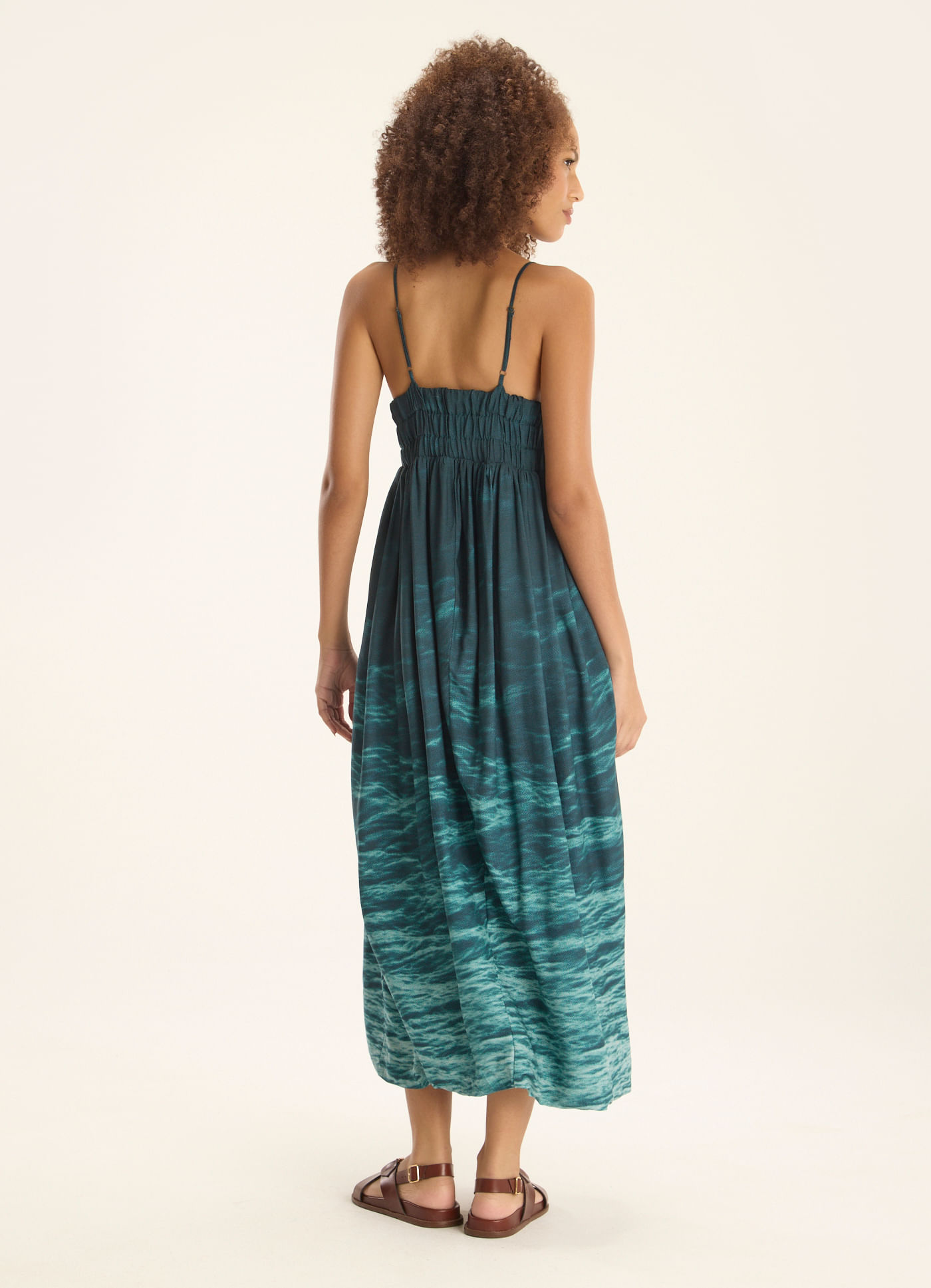 Vestido alça estampado correnteza