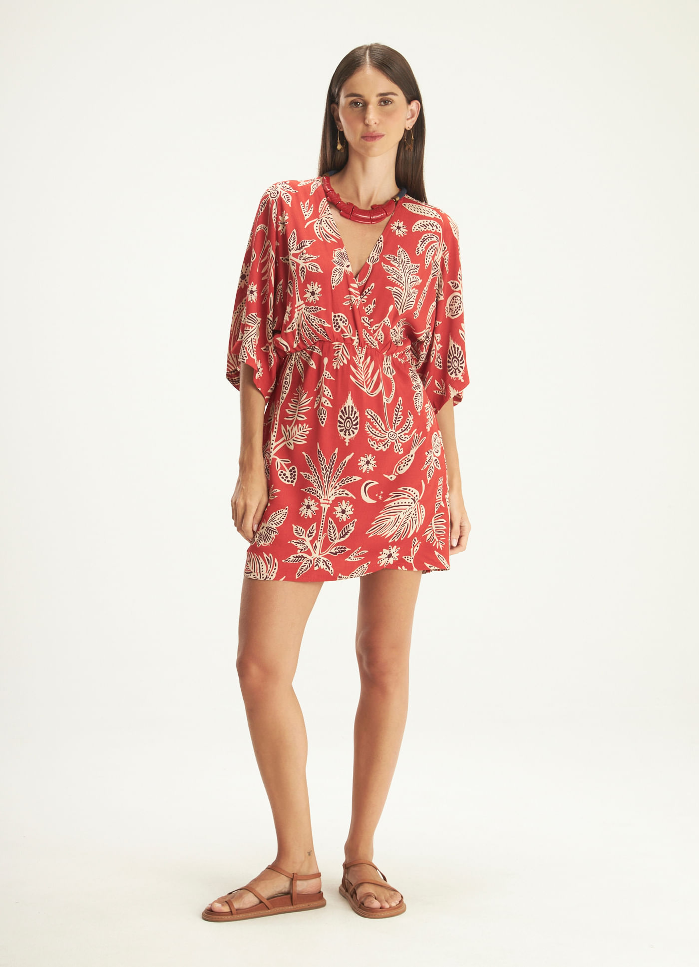 Vestido Curto Estampado Indi