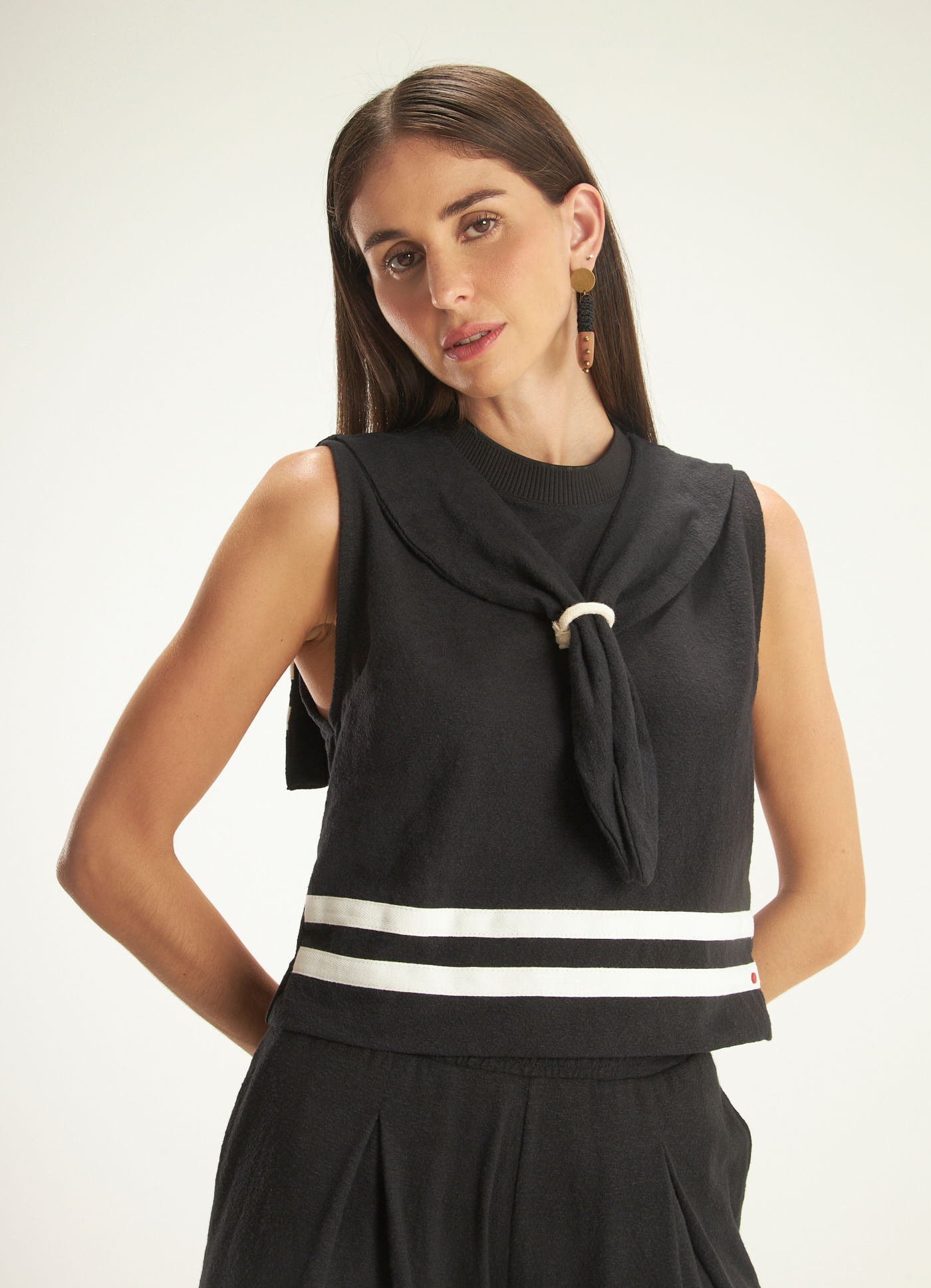 Blusa flame listra preto