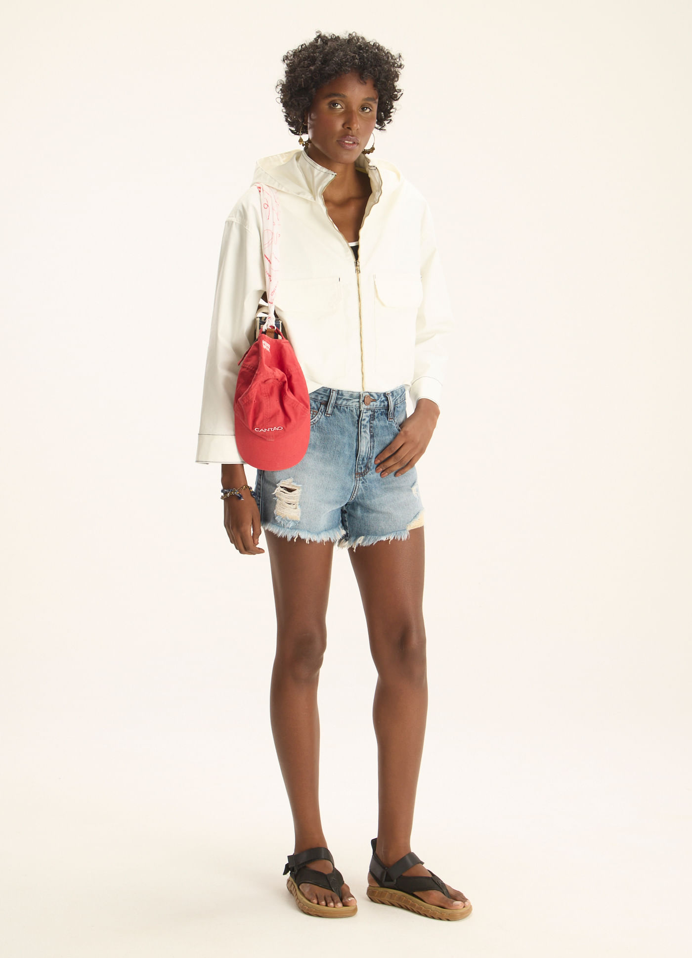 Short shabby jeans