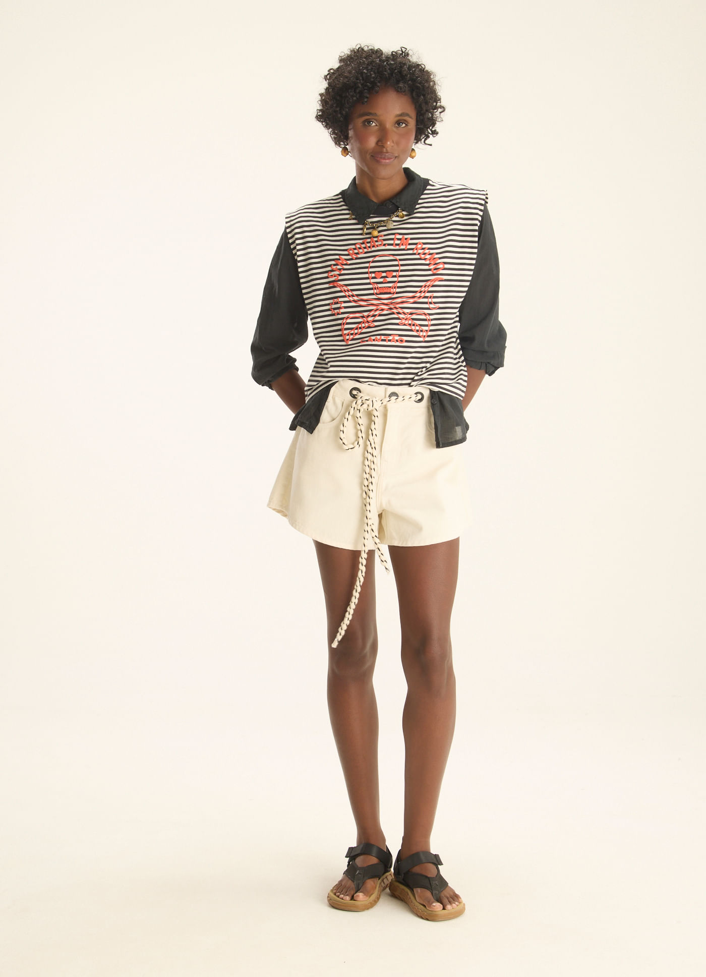 Short sarja mare off white