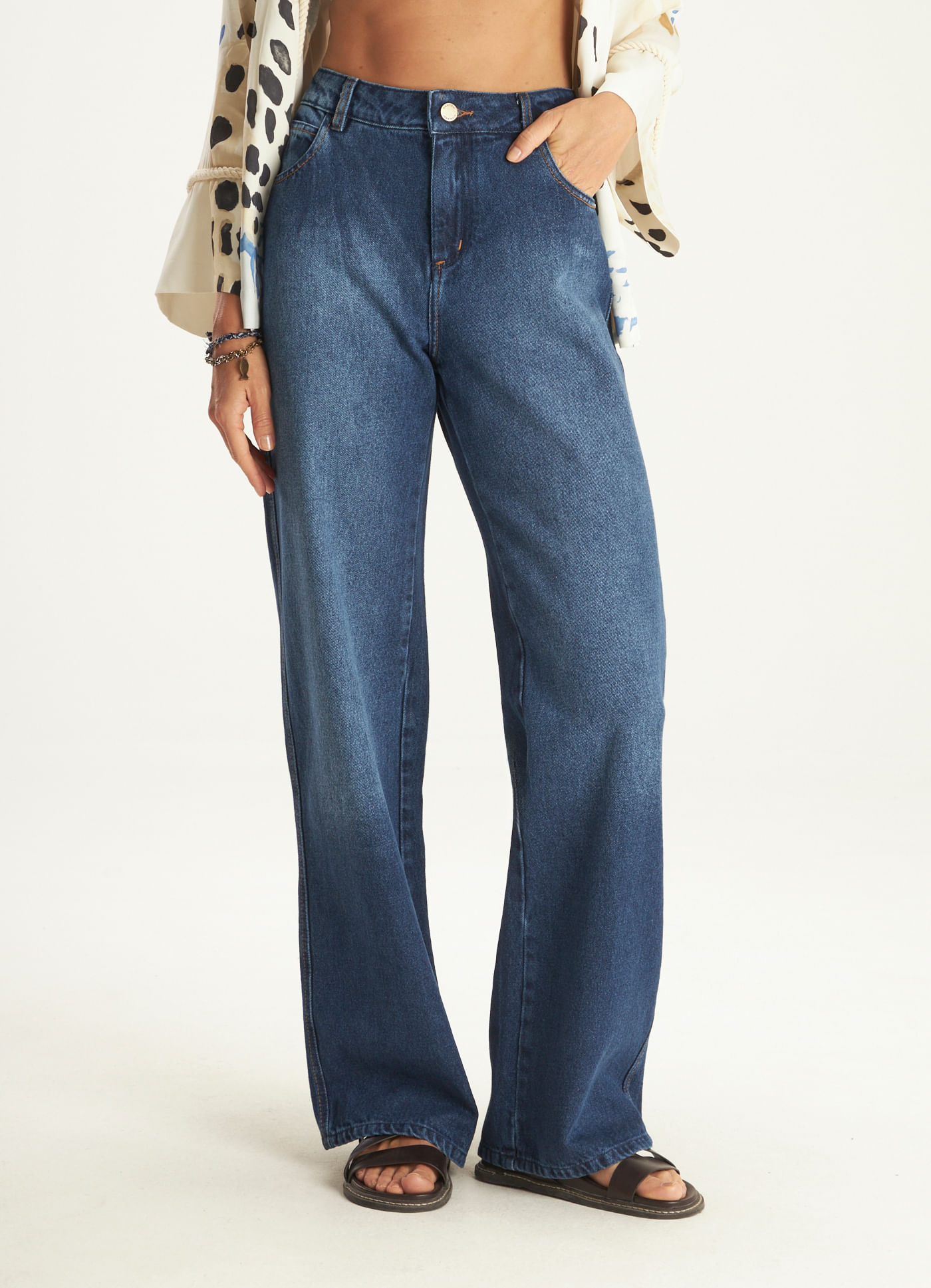 Calça super reta jeans