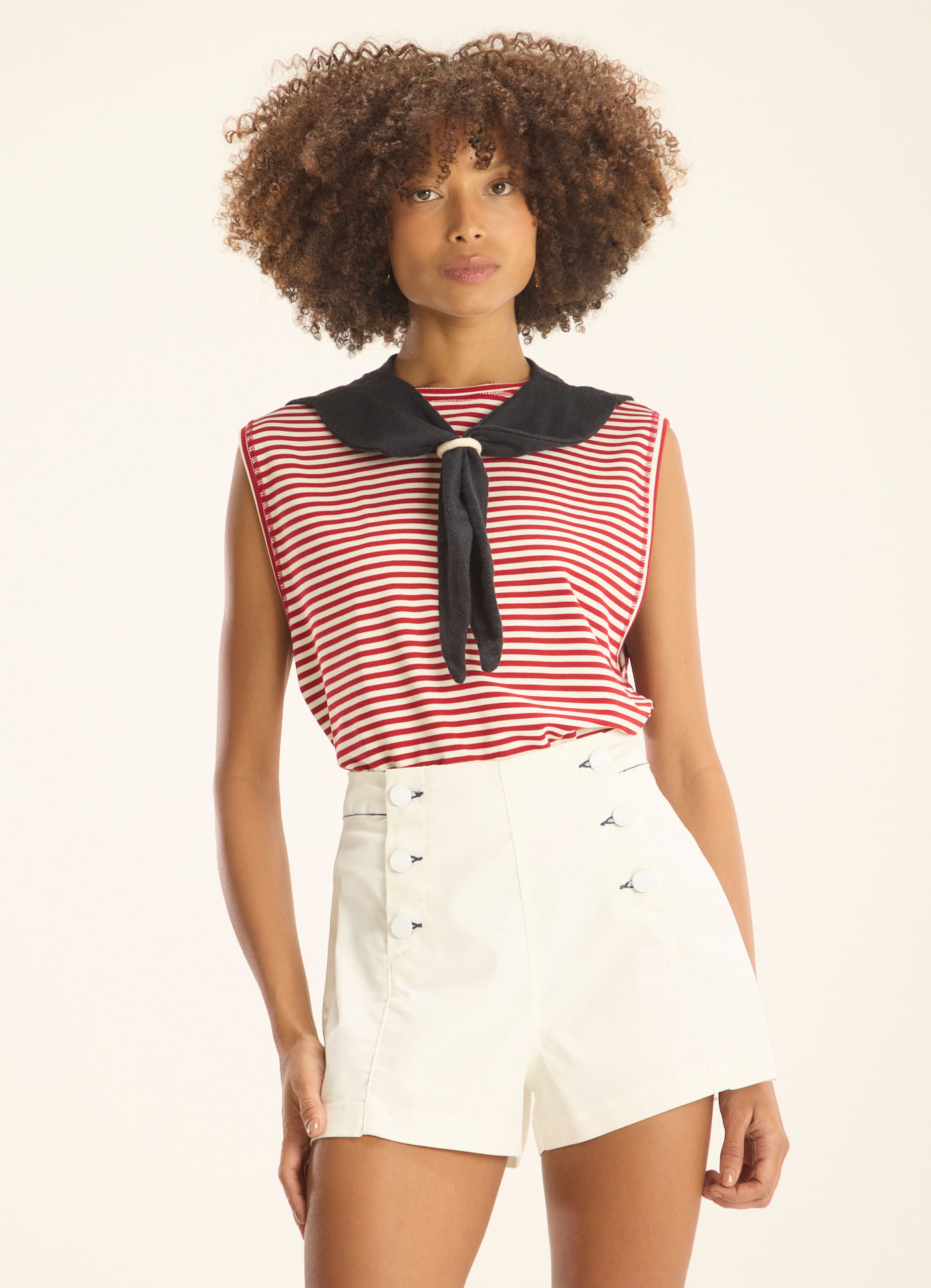 Blusa muscle tee listras navy