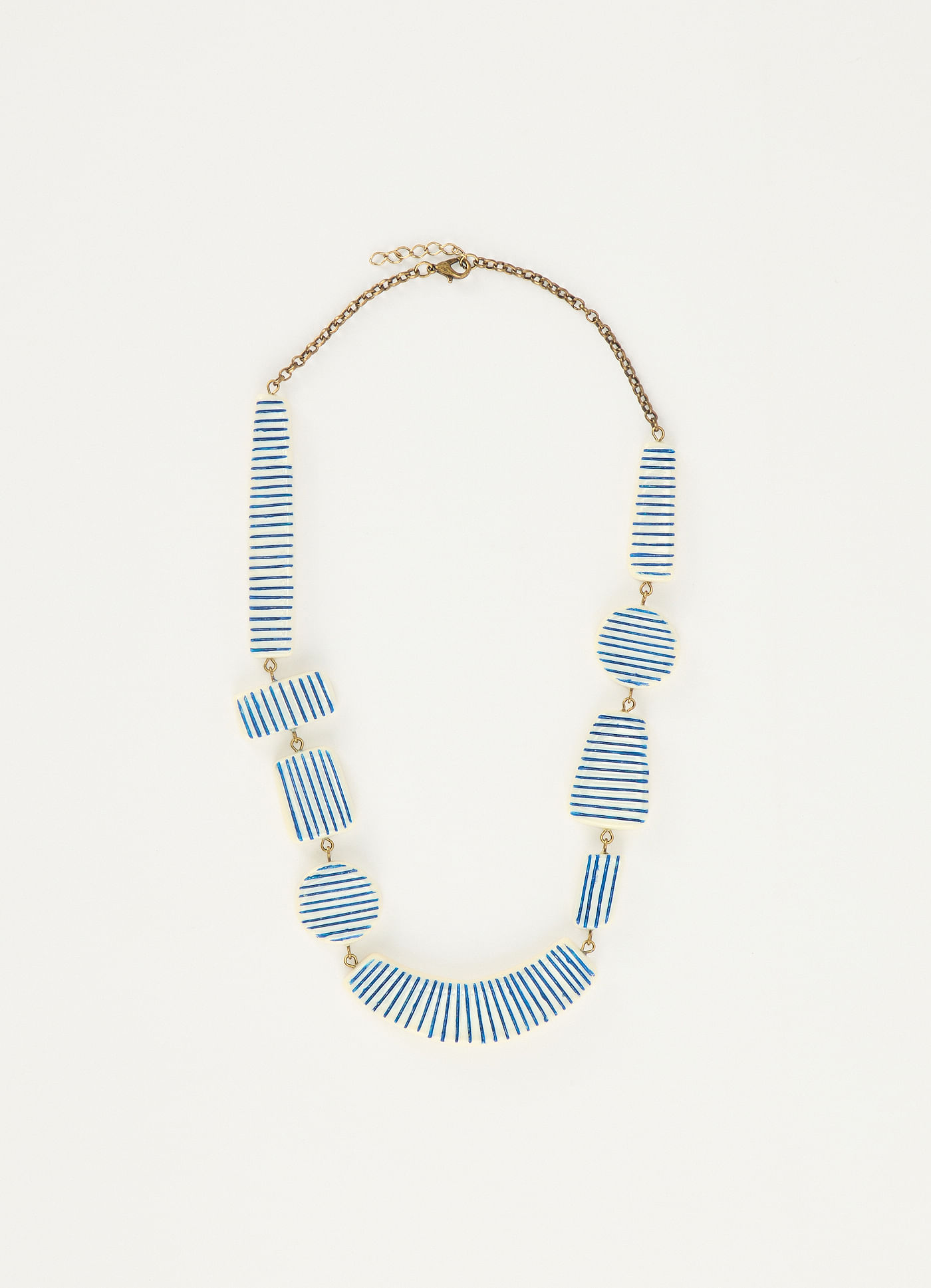 Colar resina navy off white