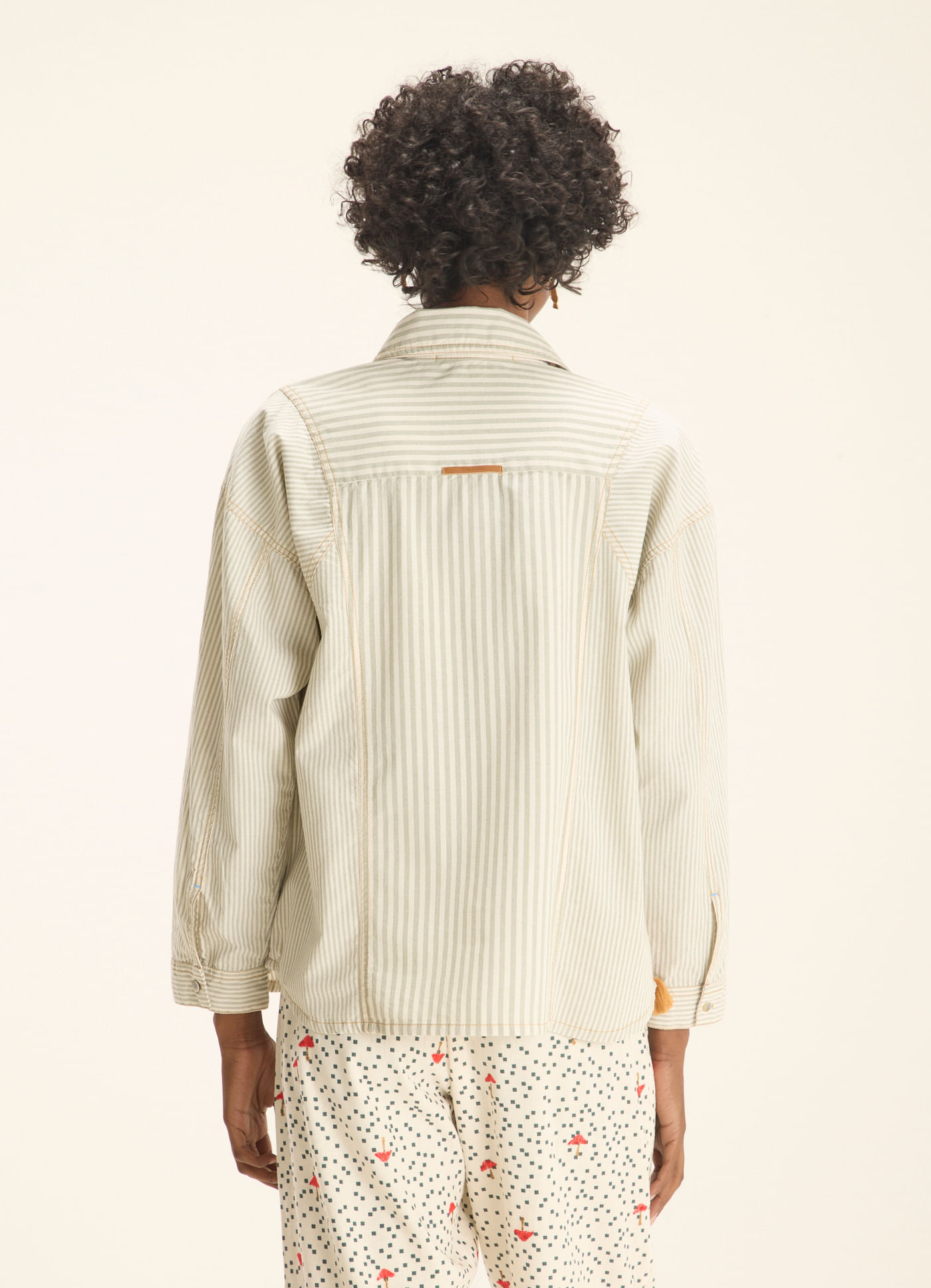 Camisa sarja com top mix listras