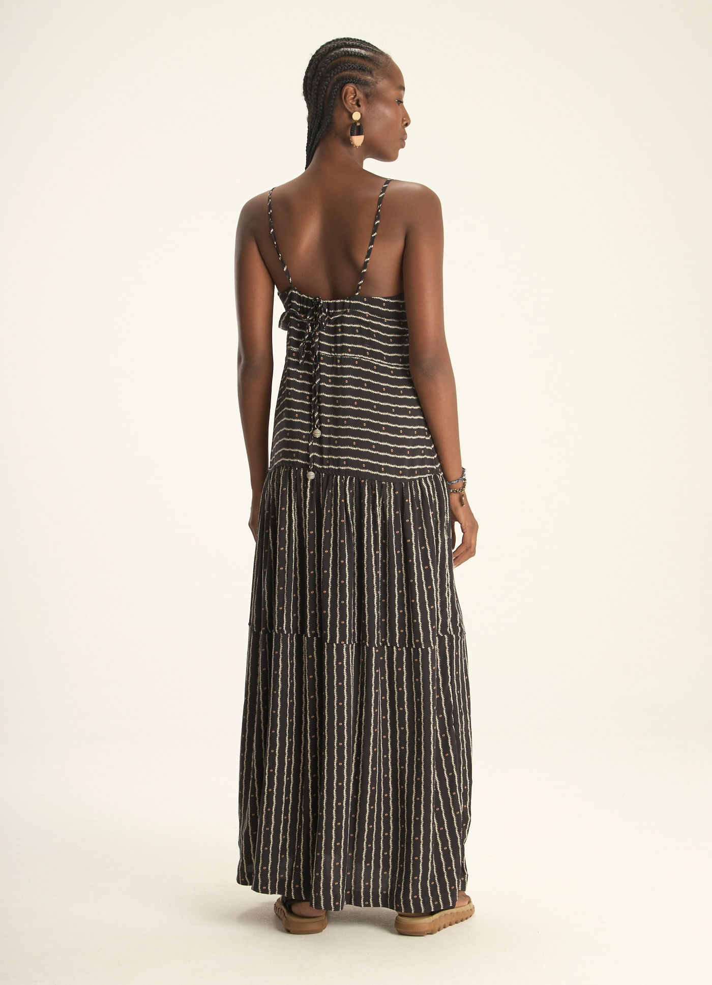 Vestido alça estampado kina