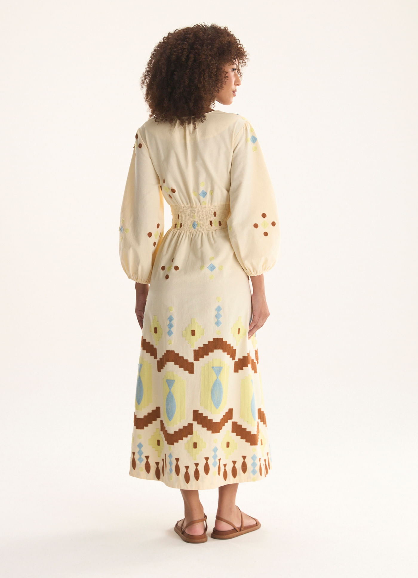 Vestido bord. chenille geometrico