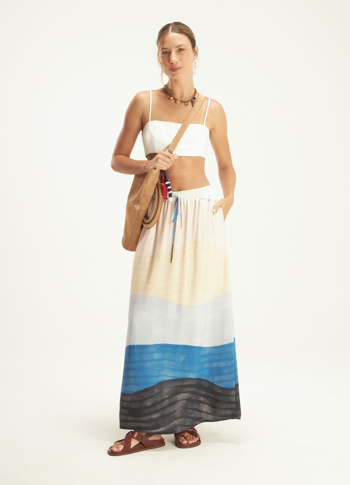 Saia estampada ondina
