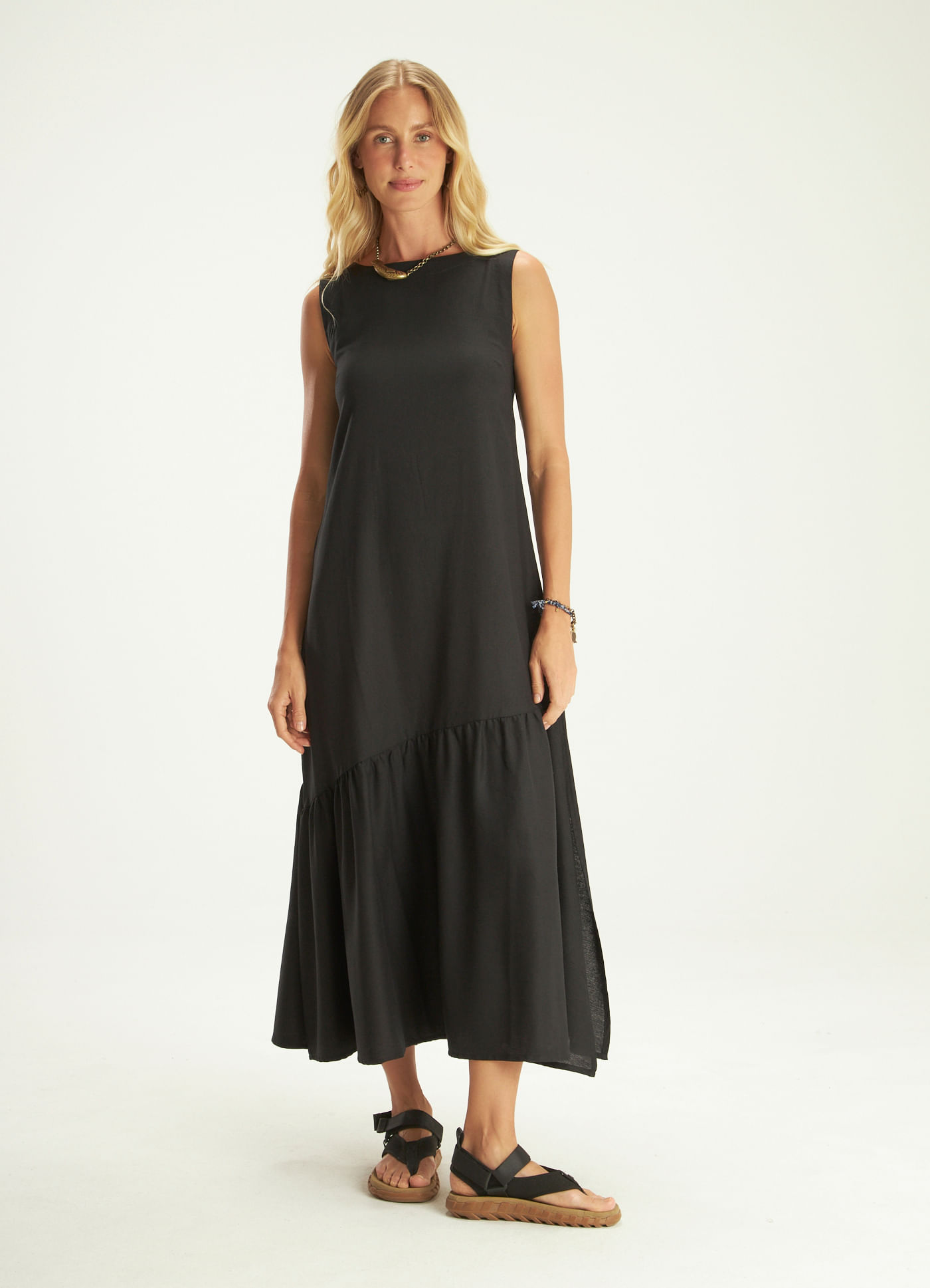 Vestido linho marear preto